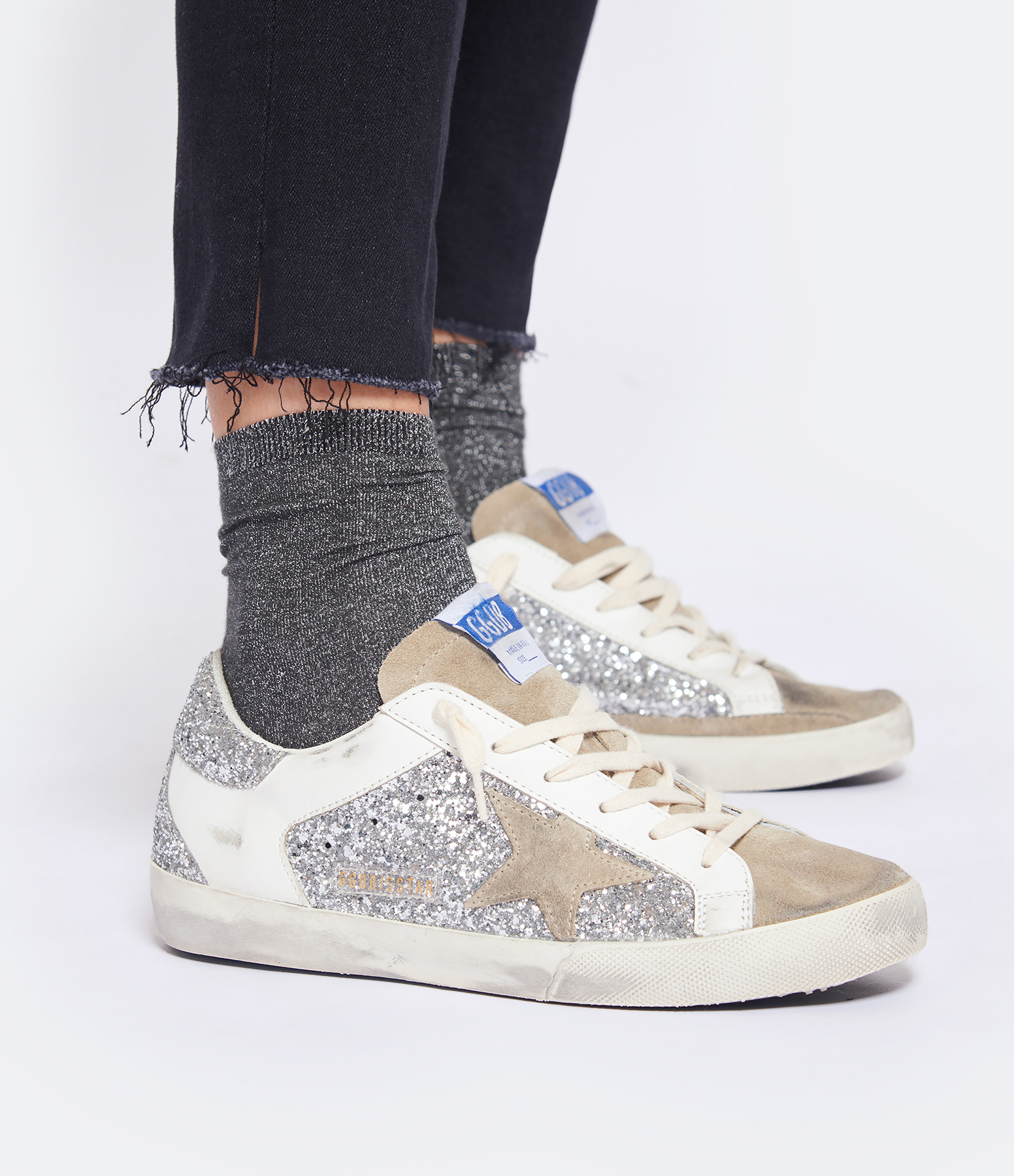 Pipper Silver Lurex Socks