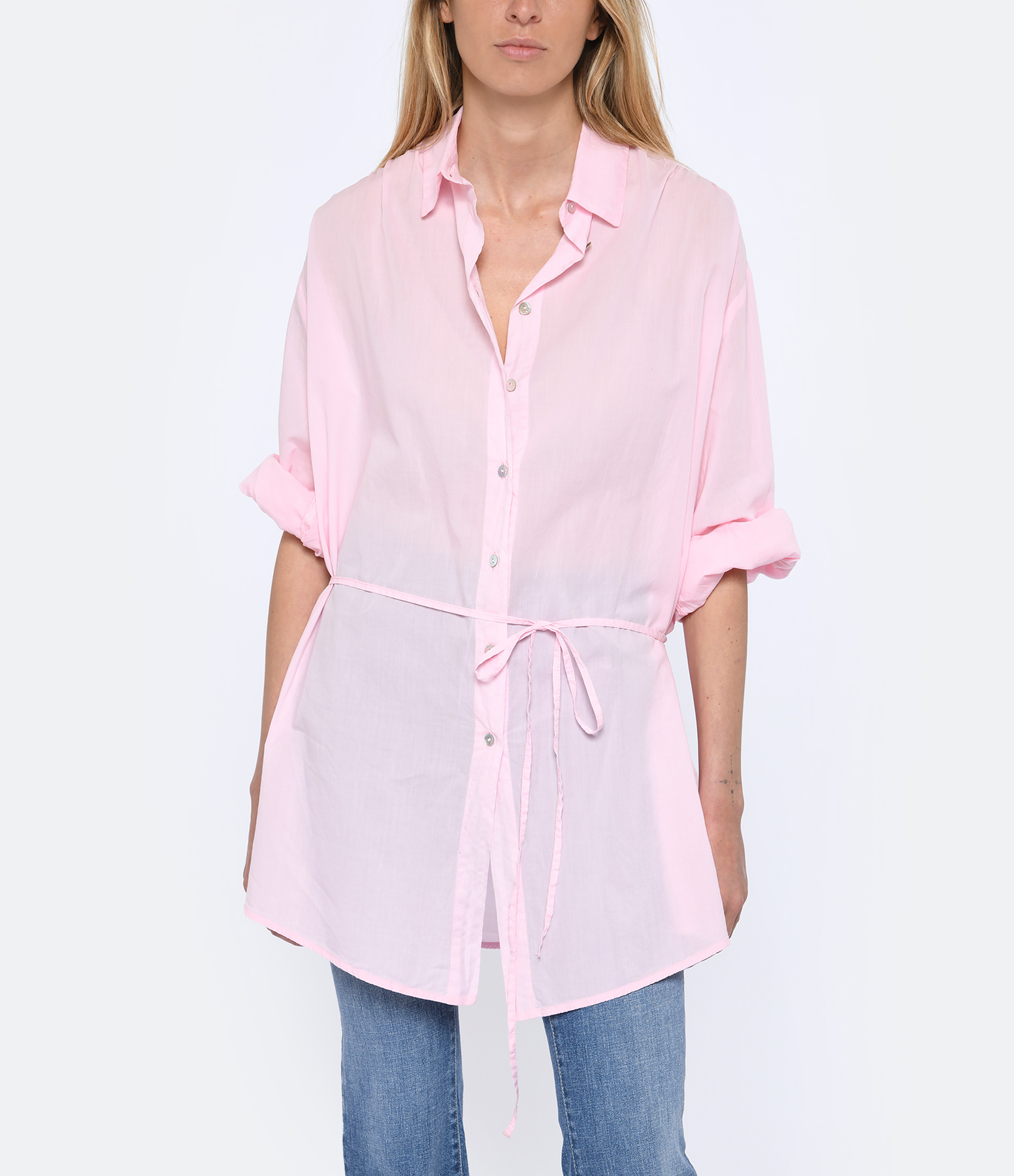 Jinko Pink Cotton Tunic Shirt