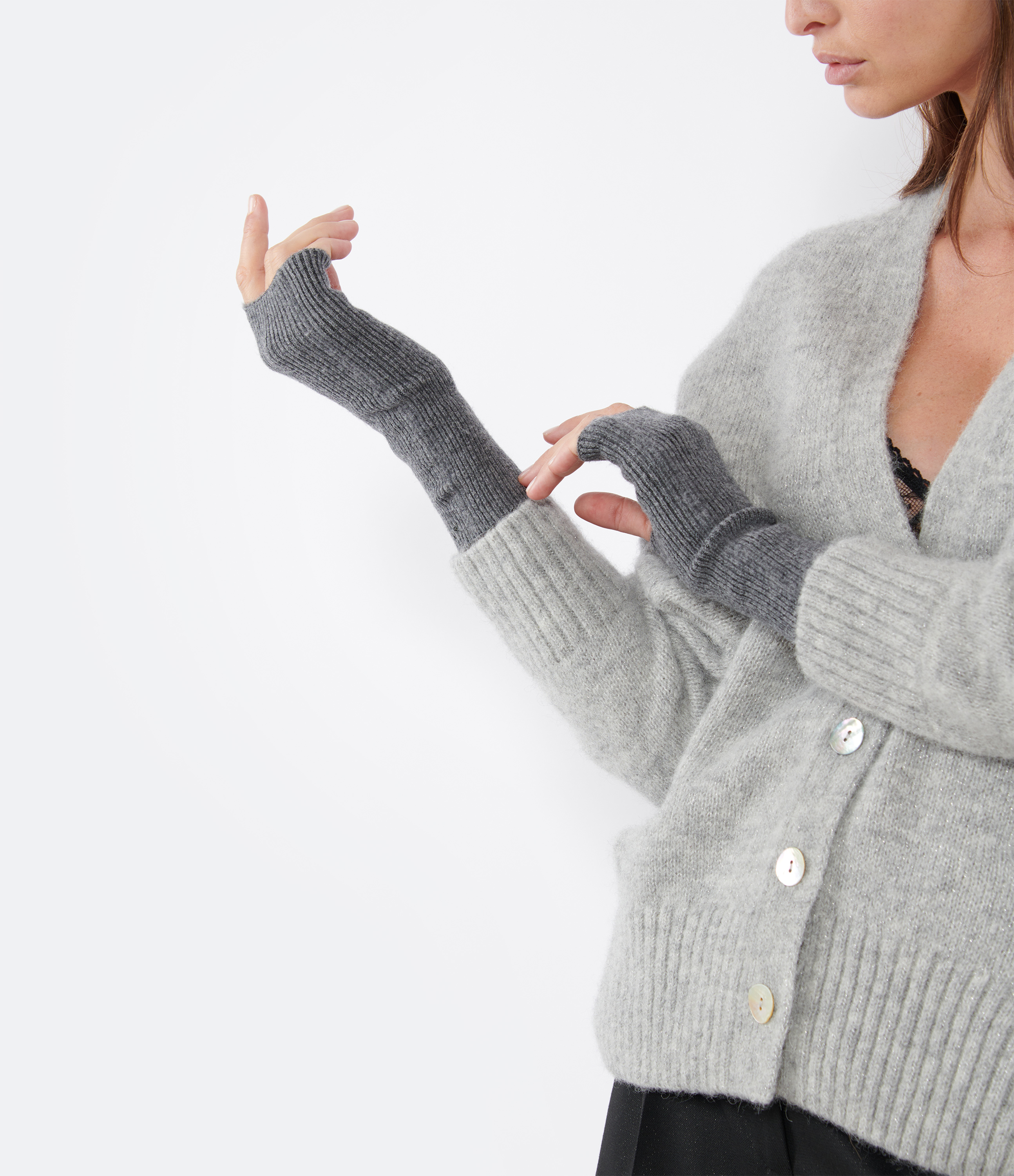 Gas Cashmere Wool Mittens – Anthracite