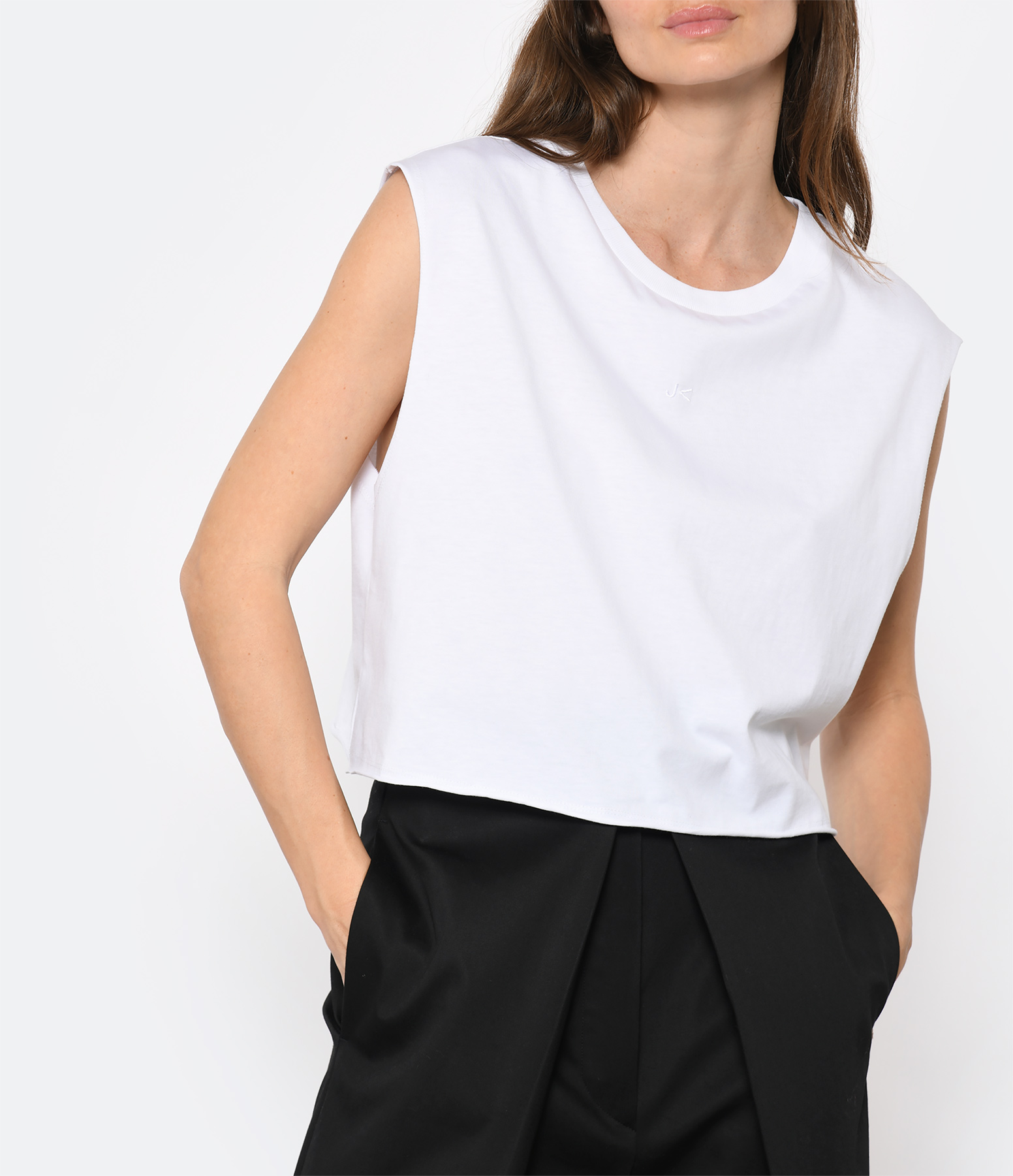 Lopi Crop Organic Cotton Tank Top – White