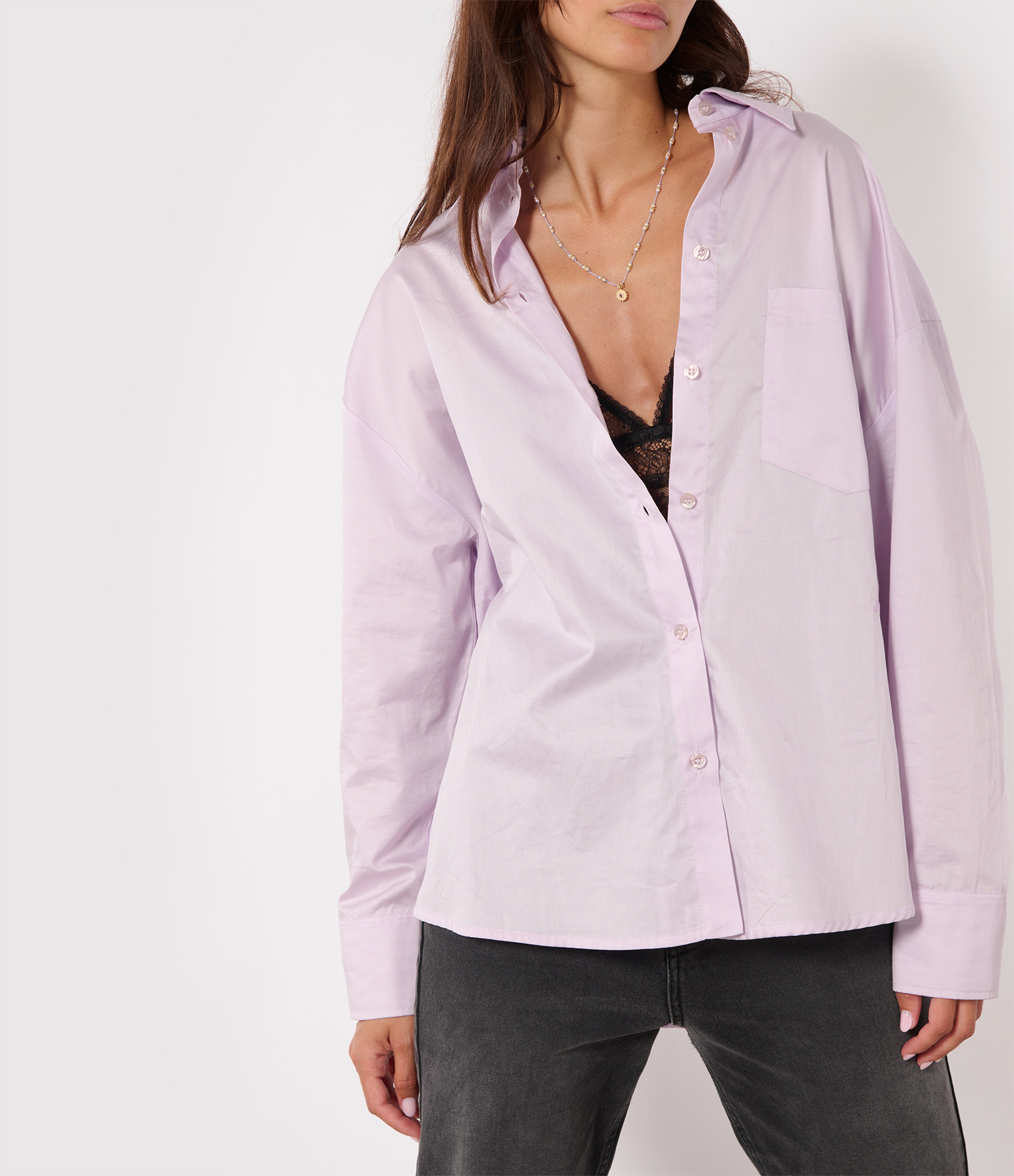 Pauli Oversized Lavender Poplin Shirt