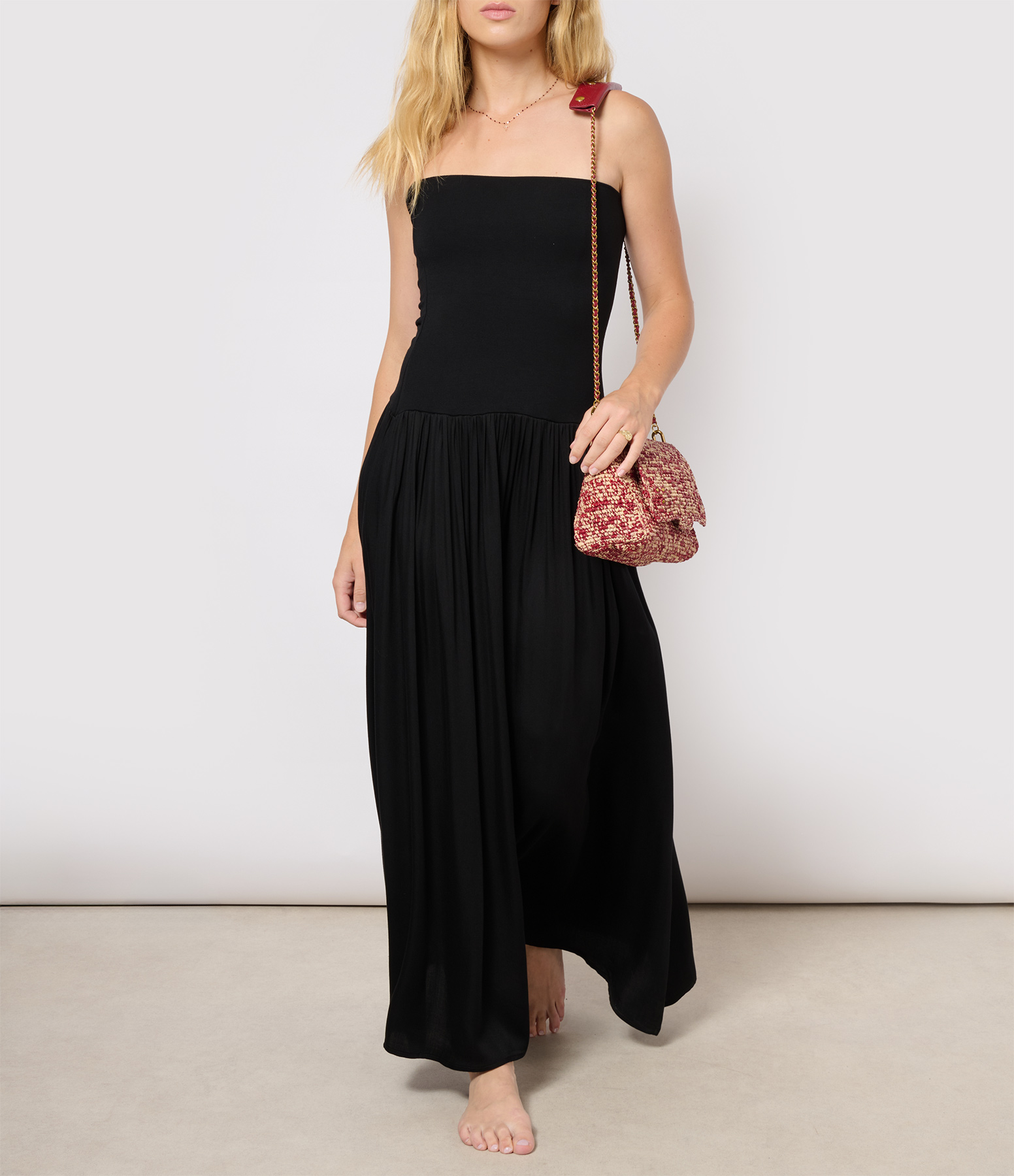 Lyv Black Two-Tone Strapless Dress