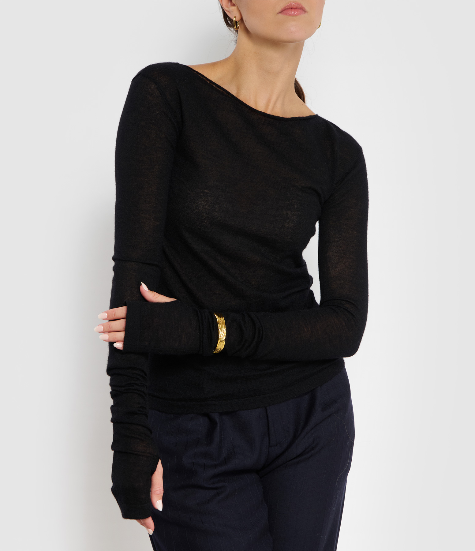 Mobi Black Cashmere Knit Jumper