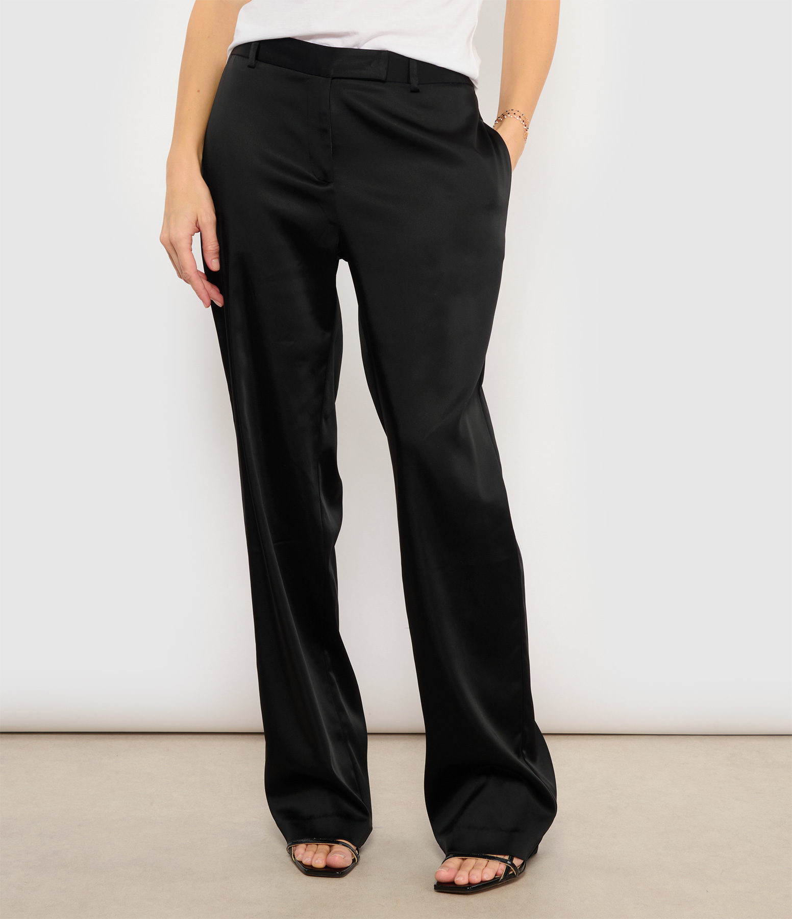 Loca Black Satin Trousers