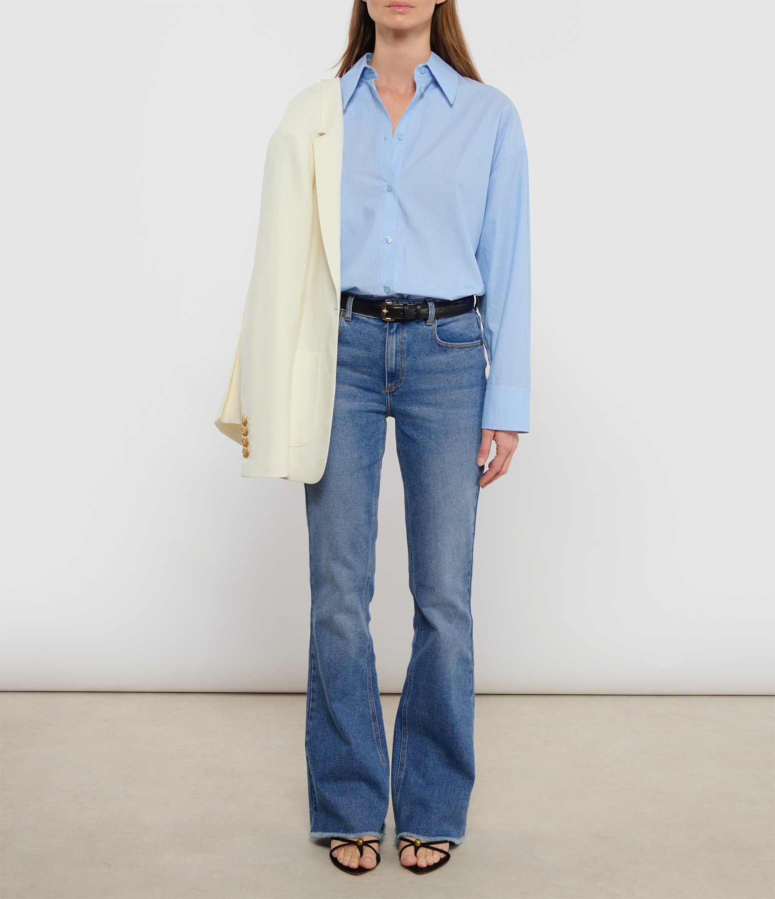 Mauli Oversized Blue Striped Shirt