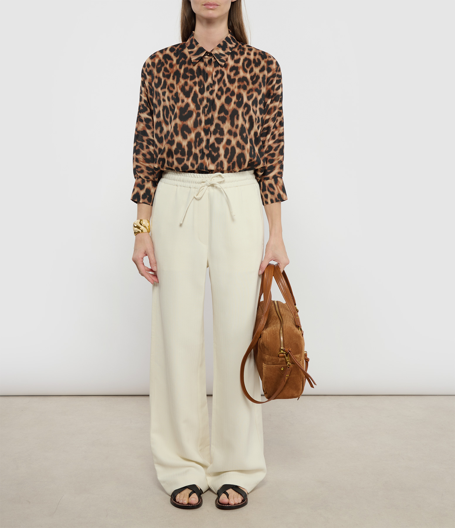 Malo Voile Cotton Leopard-Print Shirt