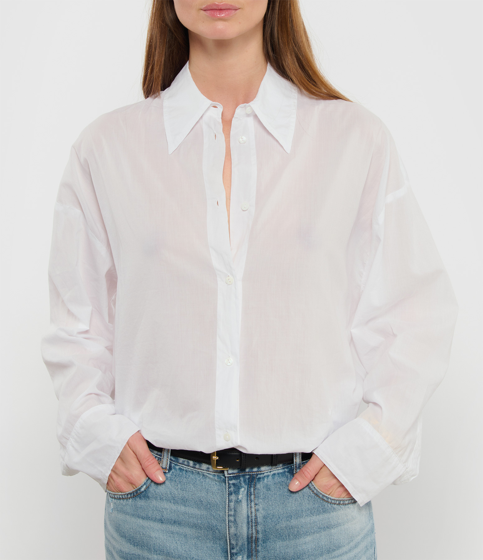 Mauli Oversized White Cotton Voile Shirt