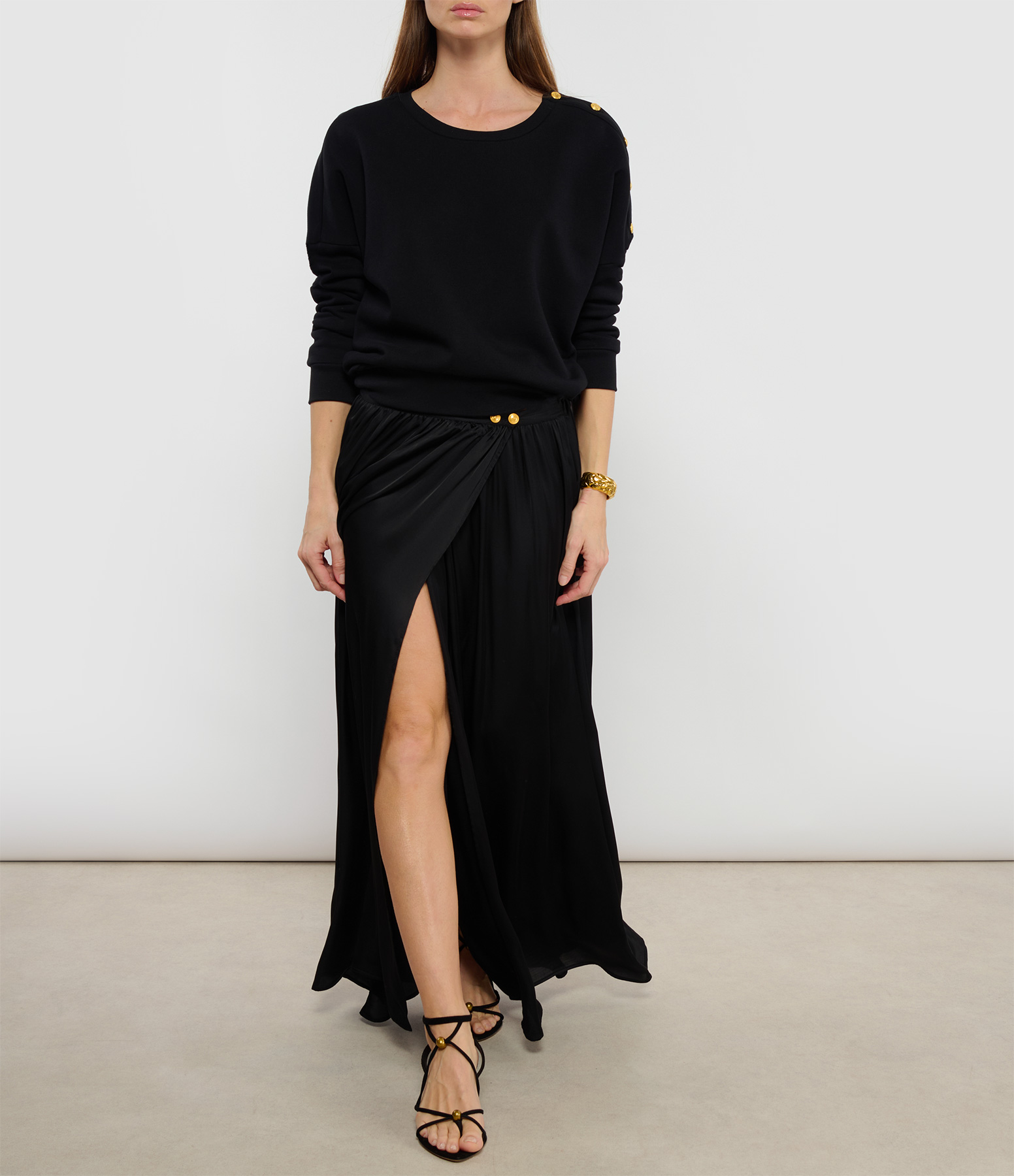 Noa Gold and Black Cotton Sweatshirt