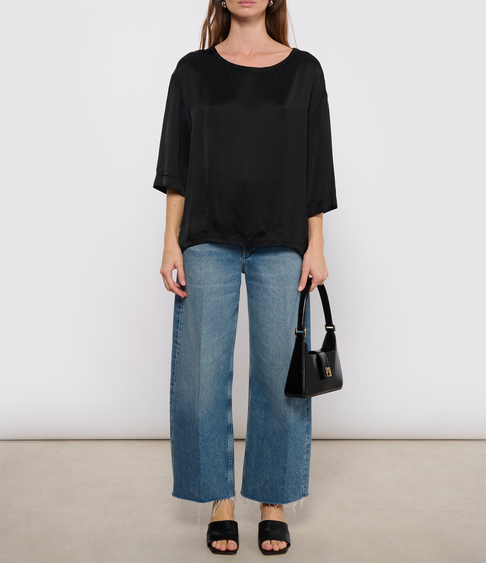 Véra Black Satin Top, Jeanne Vouland x Véronika Loubry Collaboration