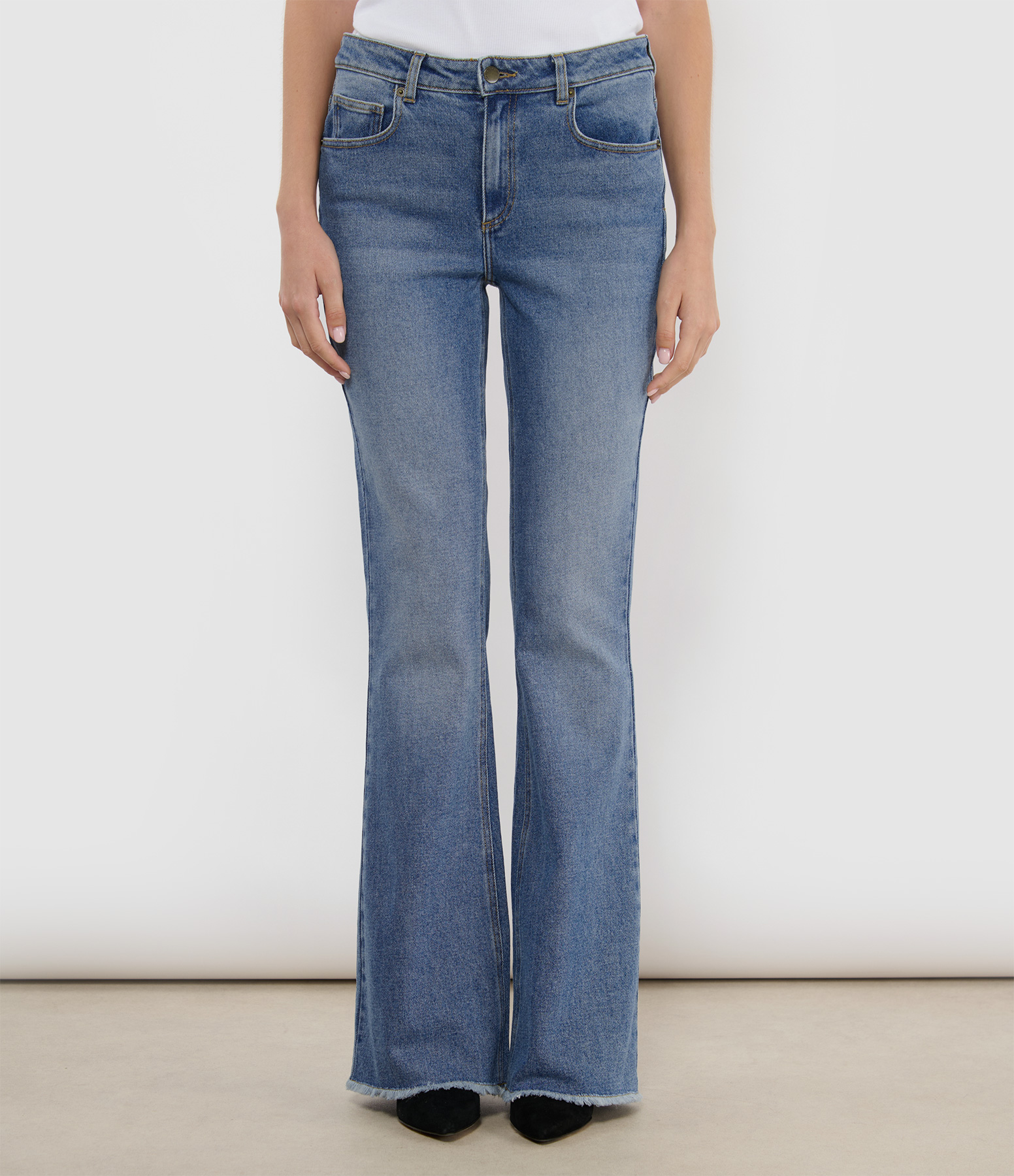 Classic Blue Faded Denim Jeans
