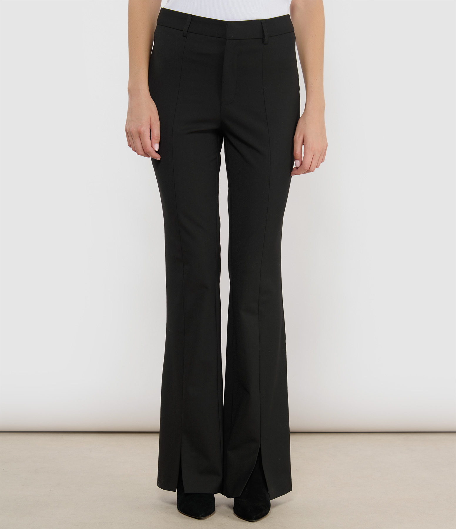 Olen Black Flared Tailored Trousers