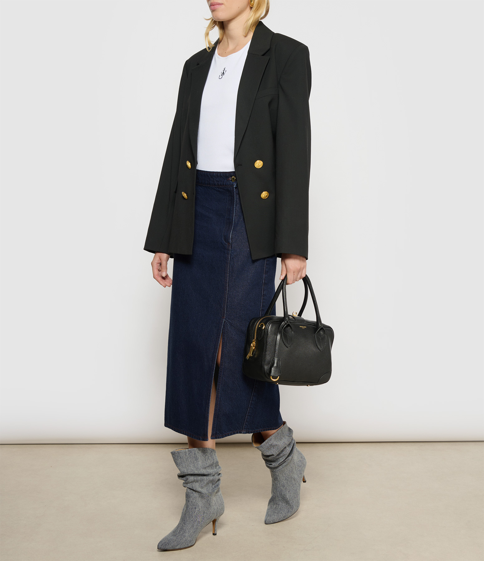Olymp Wrap Skirt in Raw Blue Denim