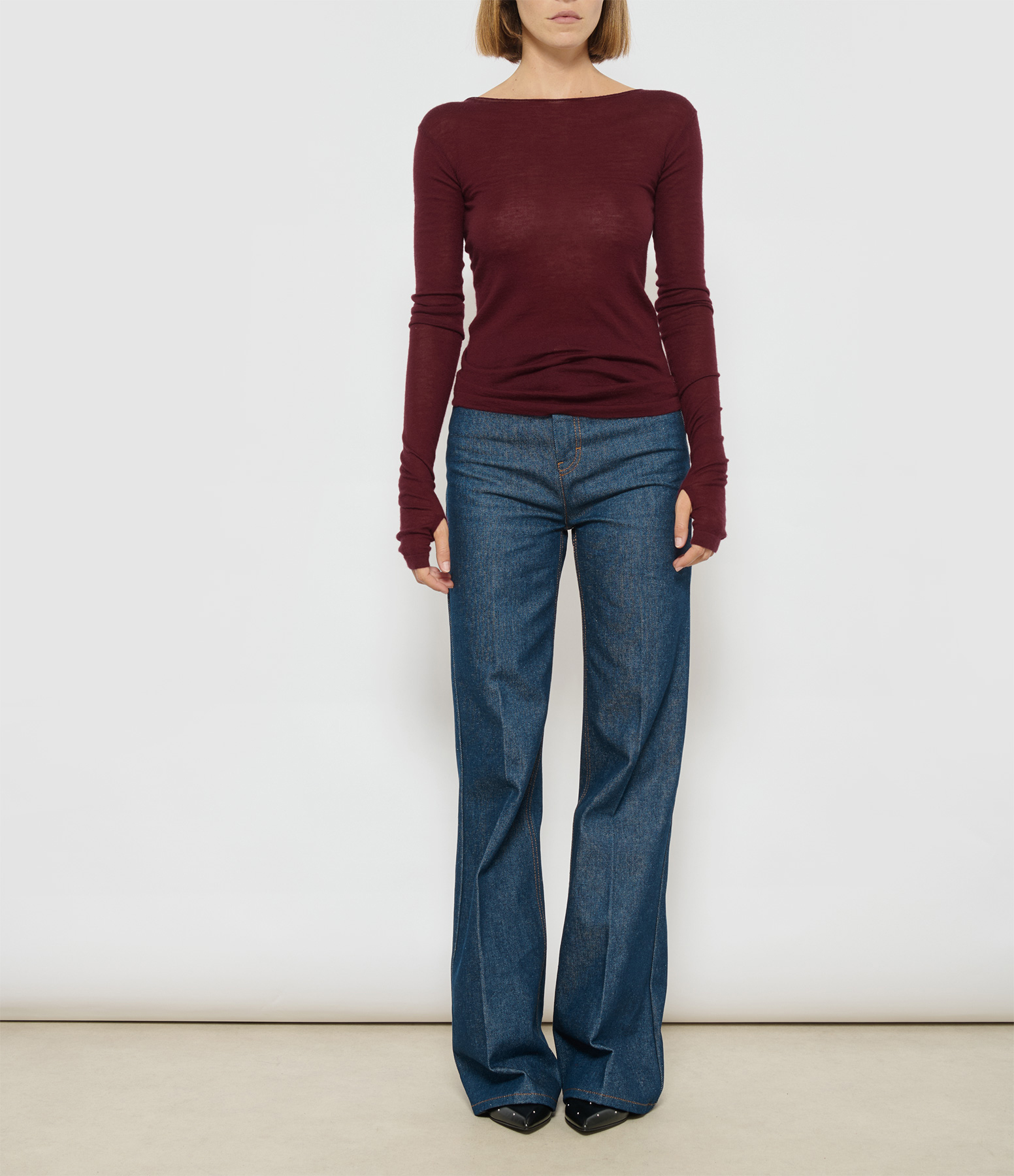 Mobi Burgundy Cashmere Knit Jumper