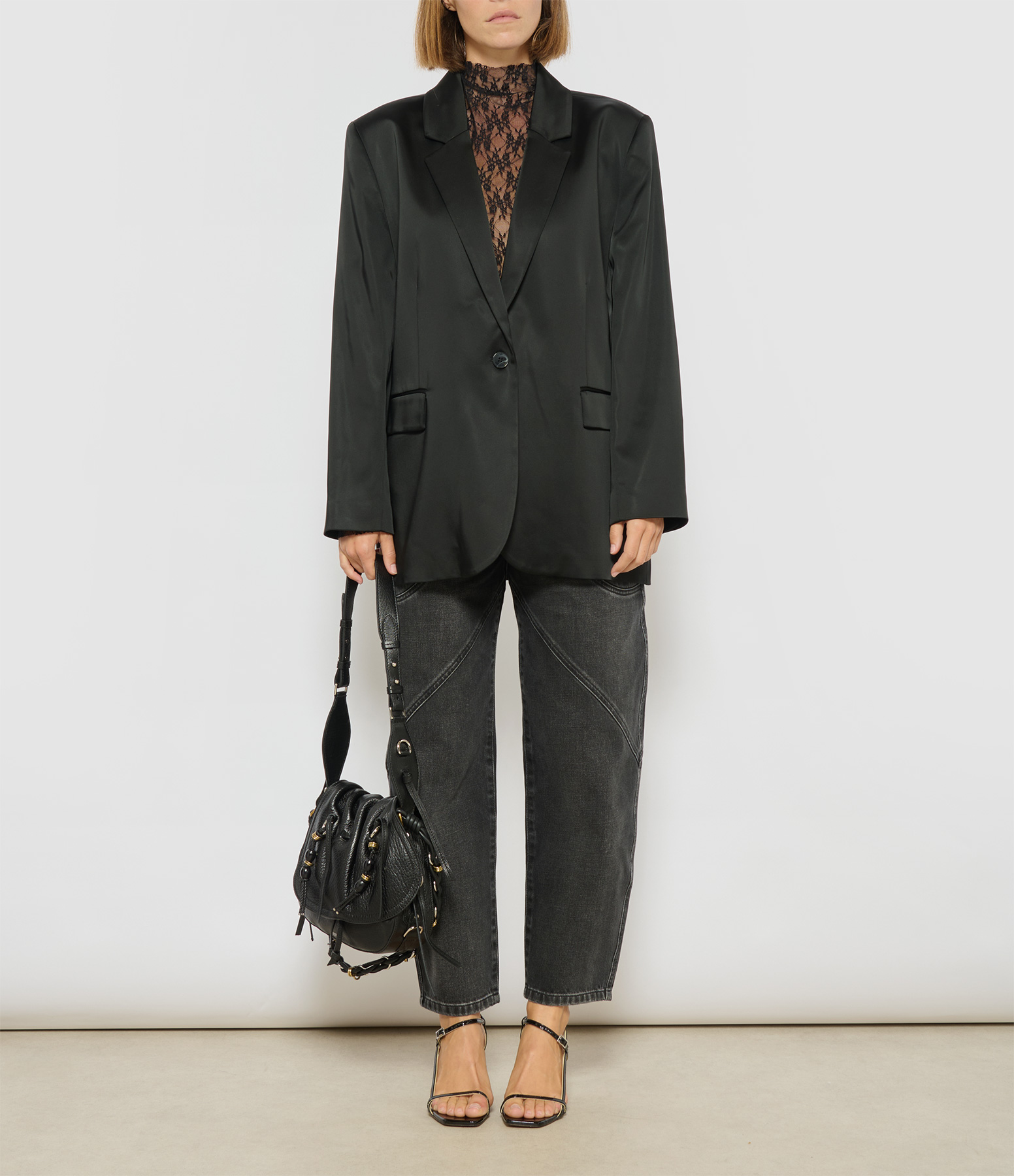 Black Meshi Lace Top