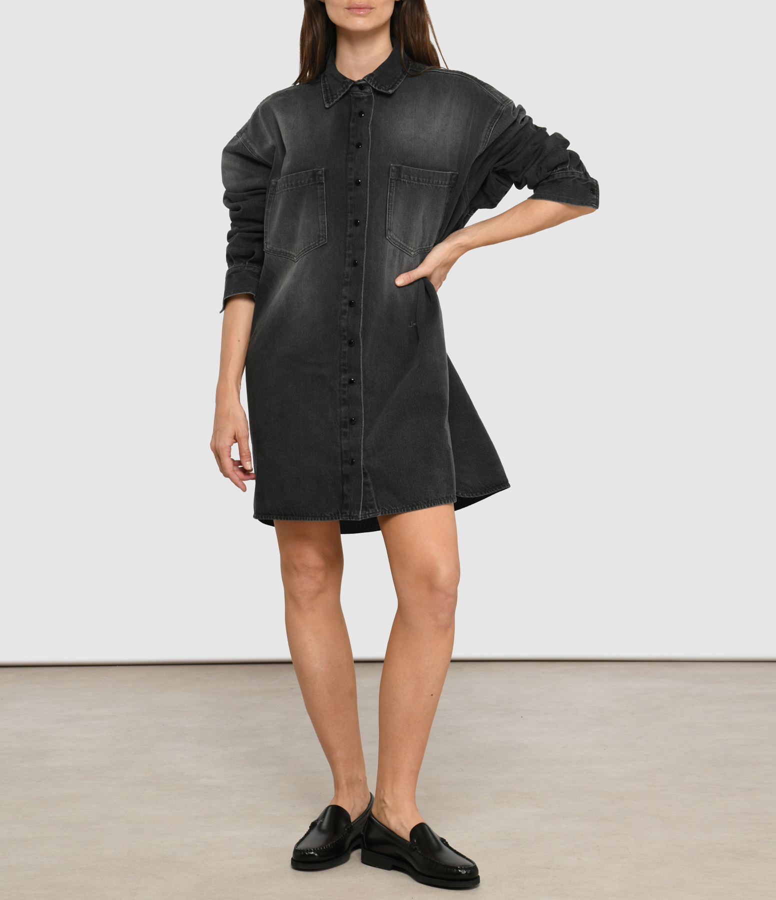 Dakota Denim Stone Black Shirt Dress