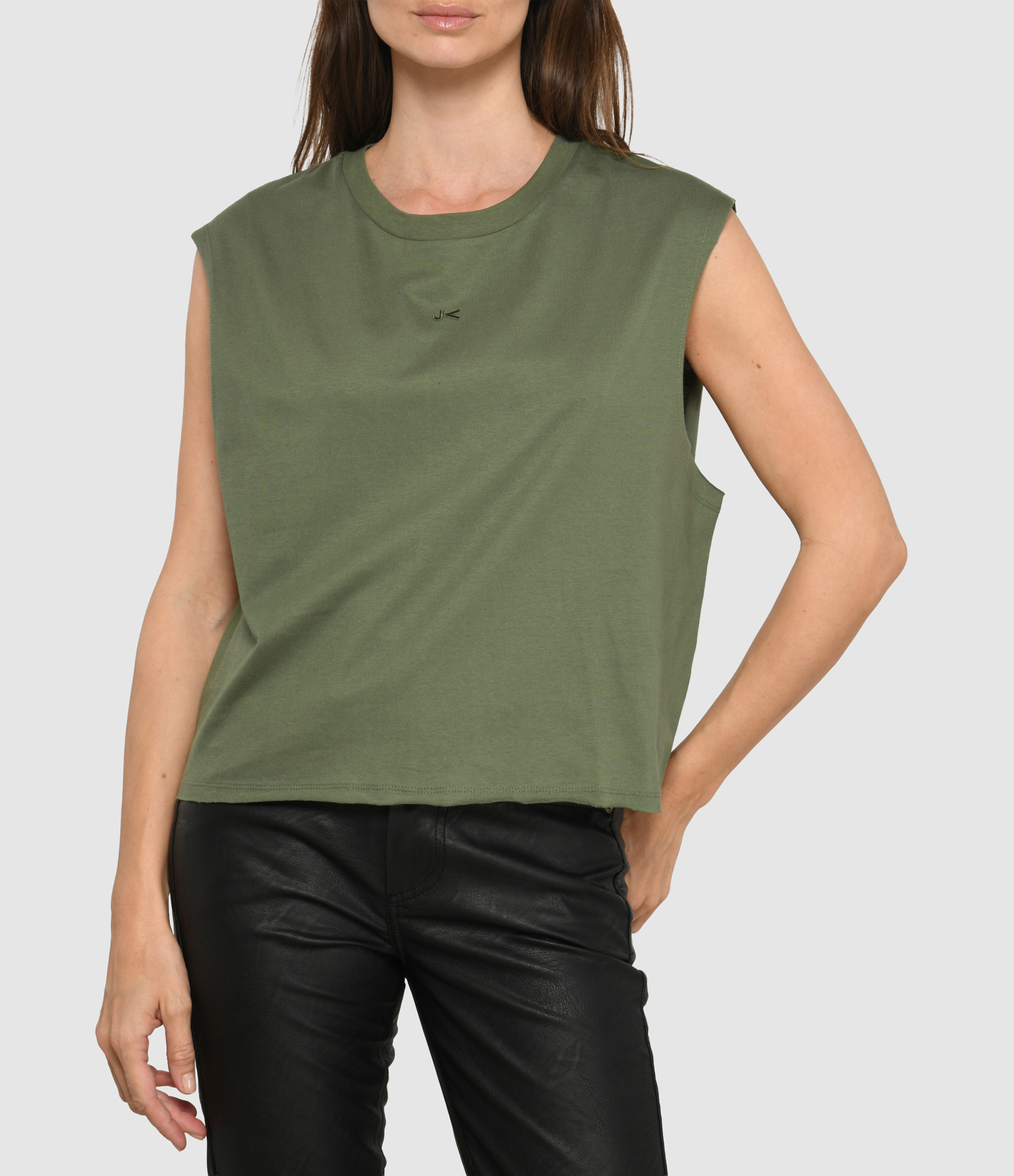 Lopi Crop Organic Cotton Tank Top – Khaki