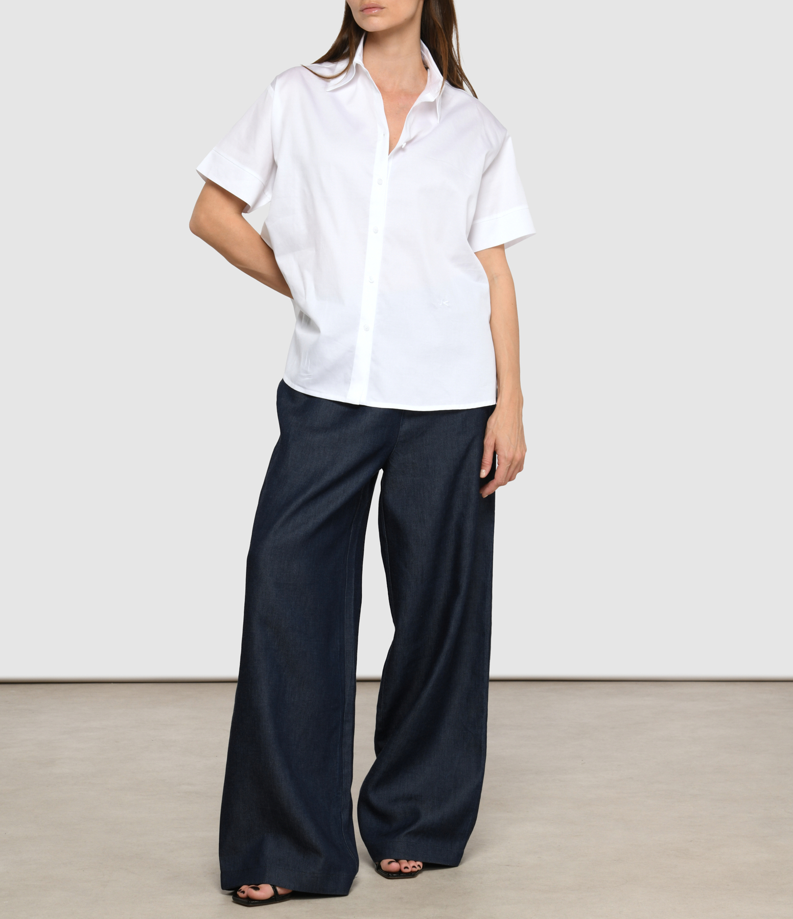Piana White Satin Poplin Shirt