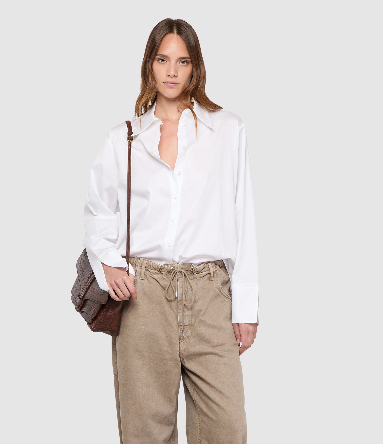 Phani White Cross-Back Shirt