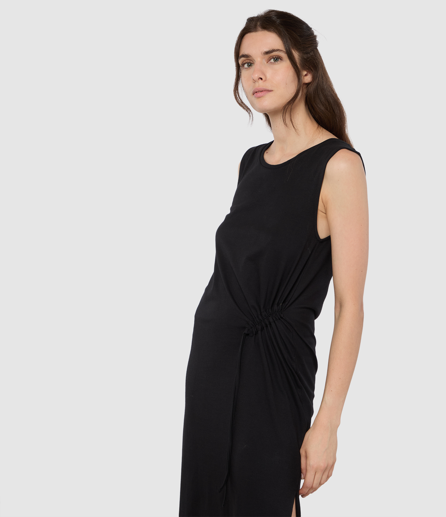 Palvy Black Cotton Jersey Dress