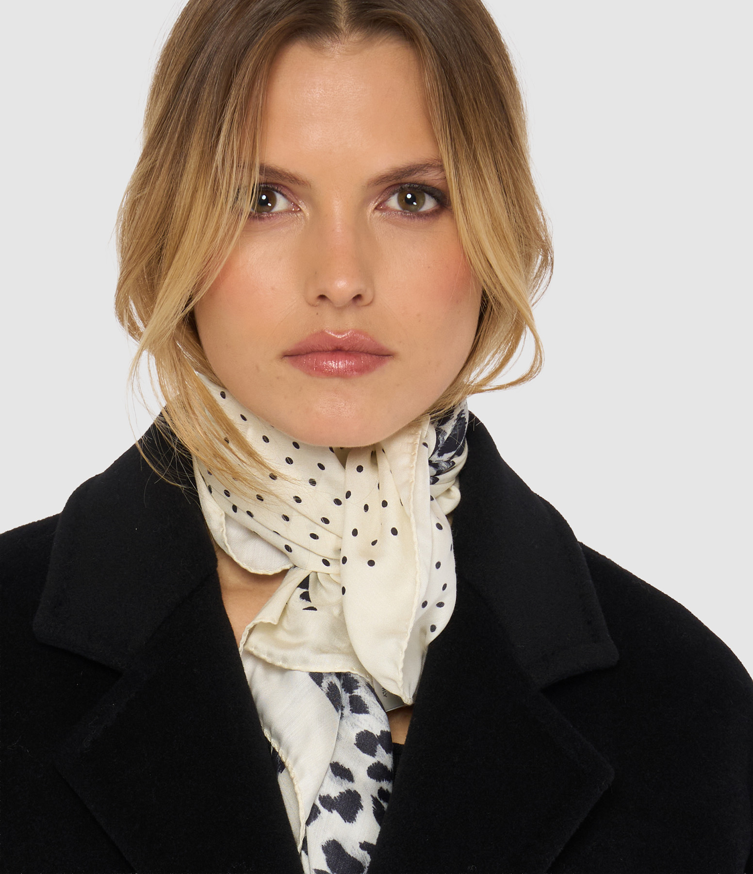 Pino Modal and Silk Scarf with Leopard-Print Polka Dots, JV x Destin Collaboration