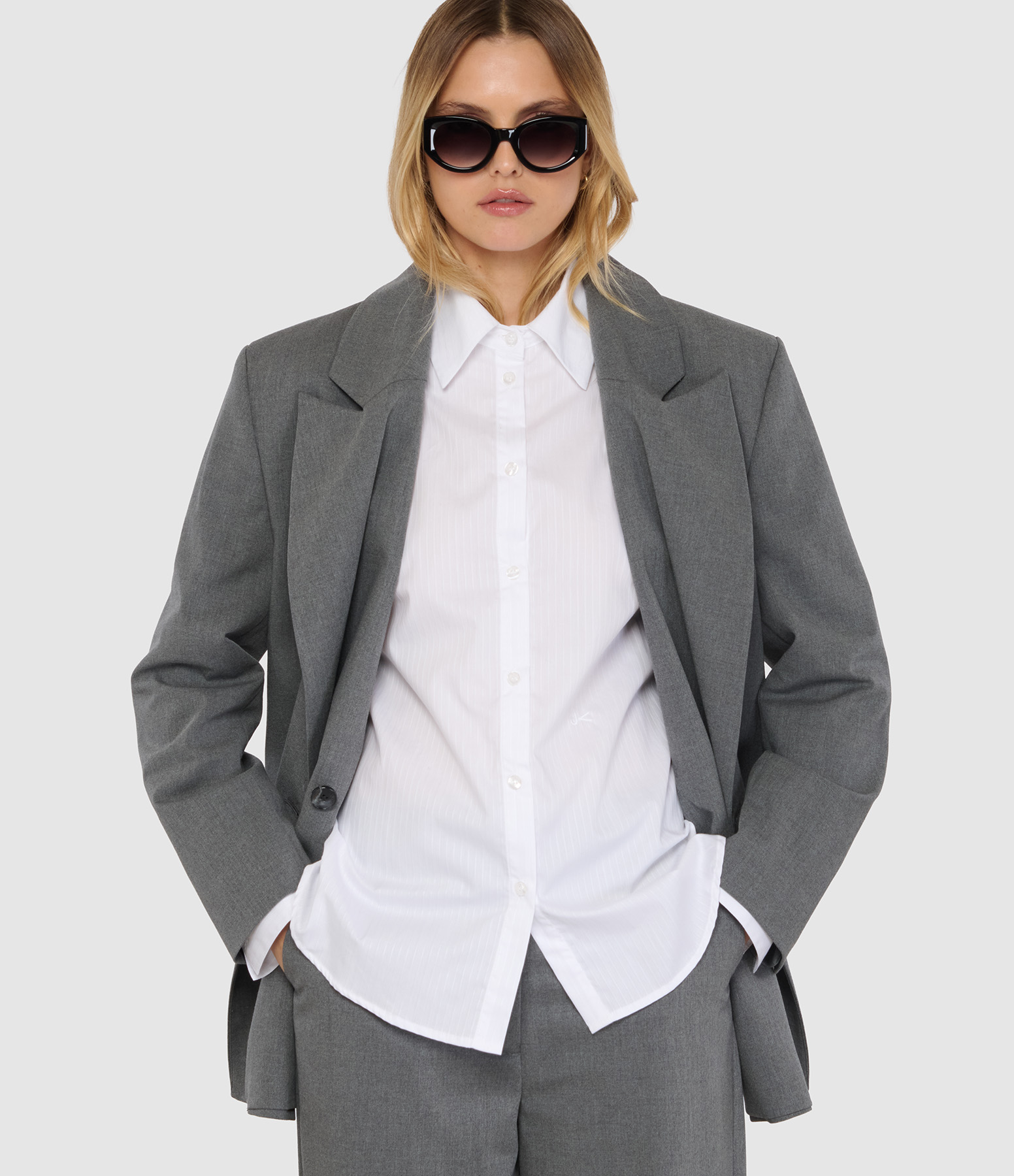 Rita White Straight-Fit Shirt