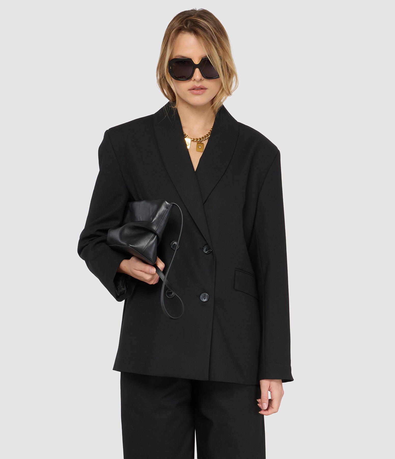 Rosali Black Cross-Back Blazer
