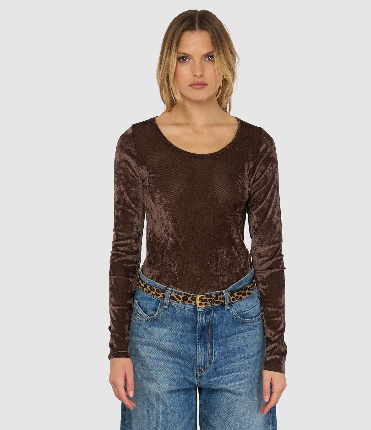 Top Ronan Resille Effet Velours Chocolat