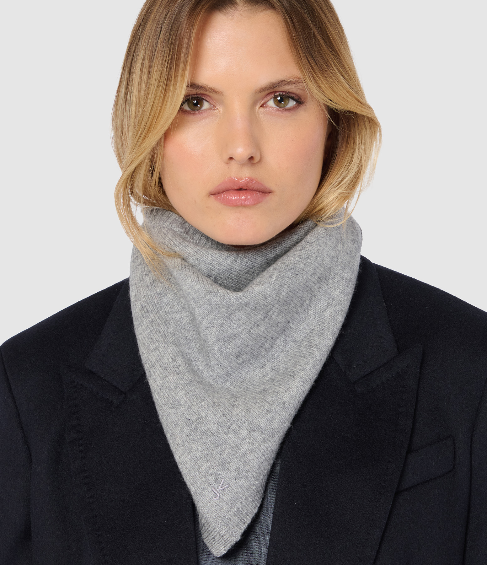 Triangle Laine Cachemire Ruddy Gris