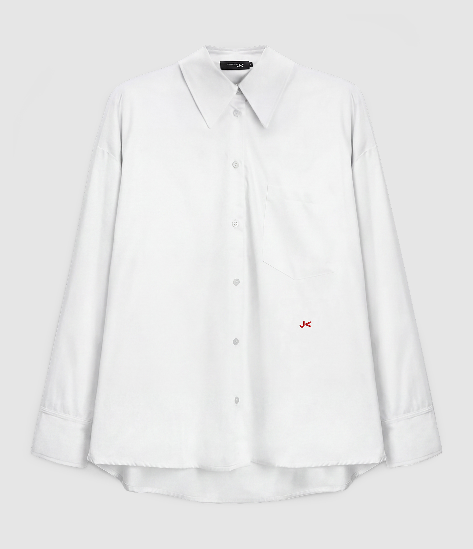 Pauli Oversized White Poplin Shirt with Red Logo