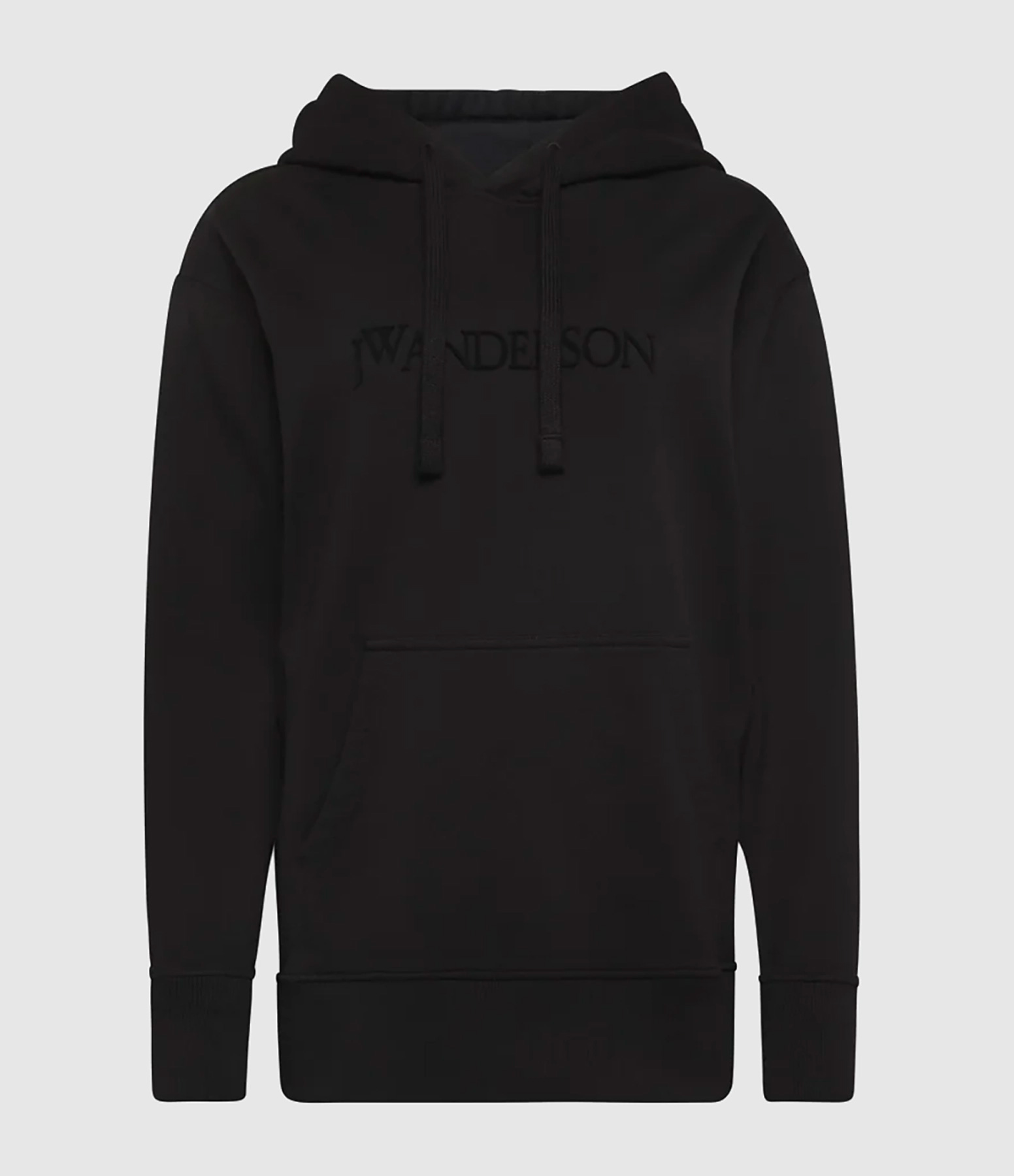 Black Embroidered Logo Hoodie