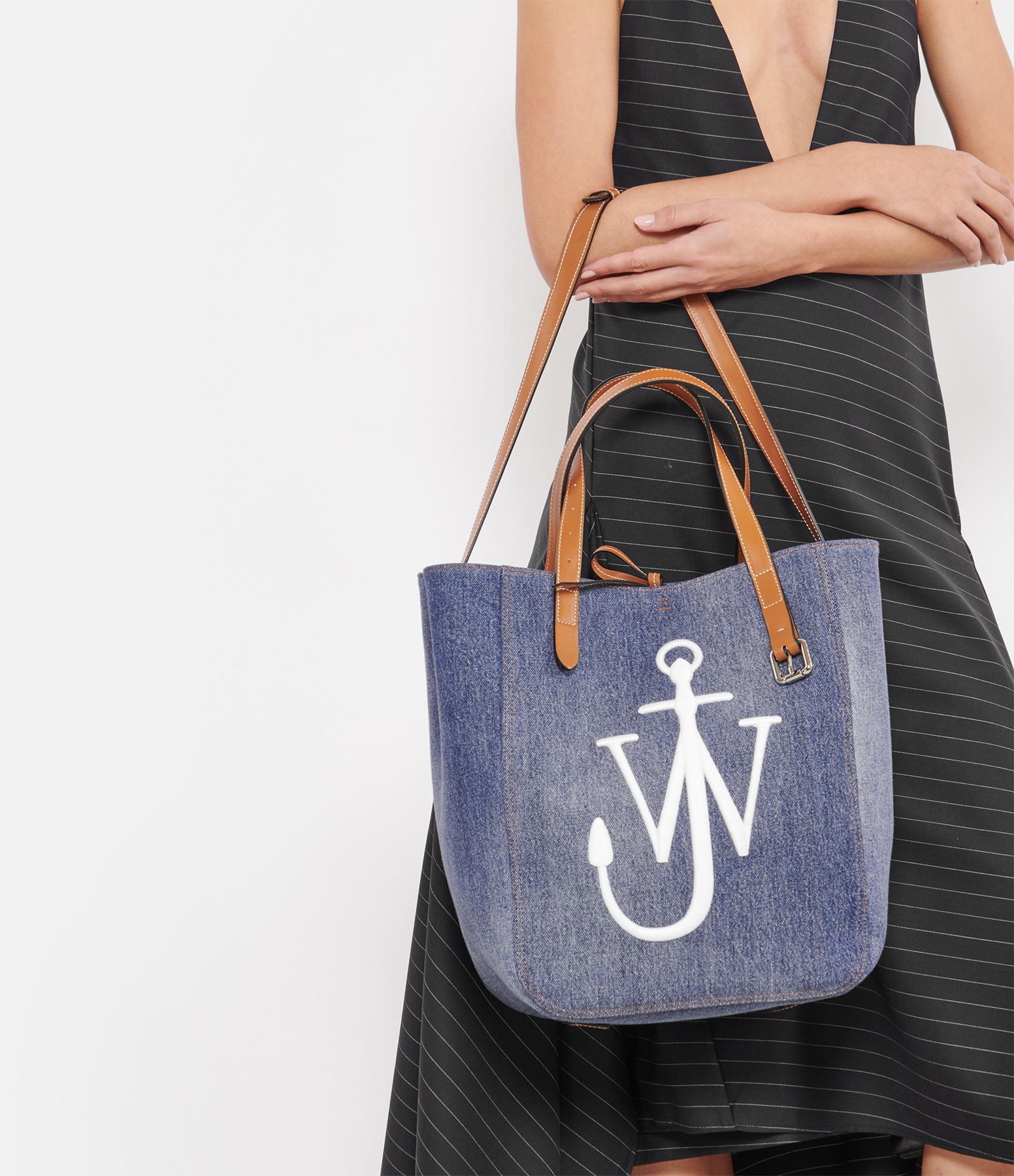 Blue Denim Belt Tote Bag