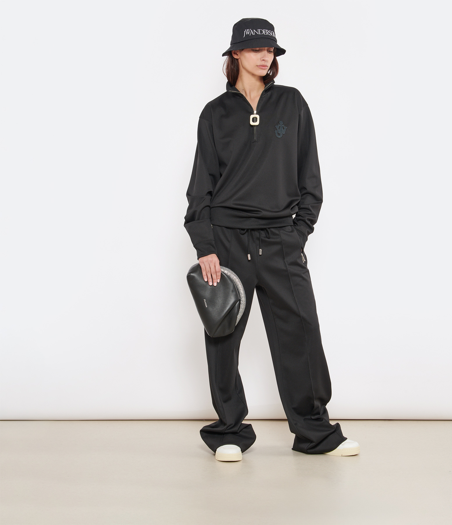 Black Bootcut Track Trousers