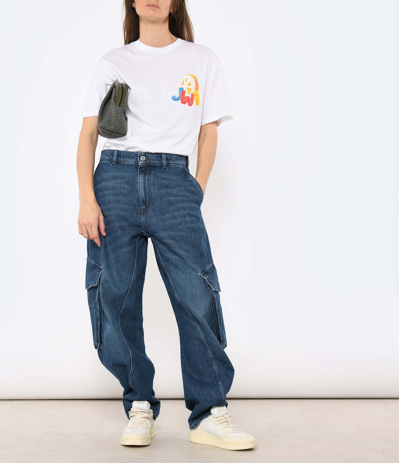 Blue Twisted Cargo Jeans
