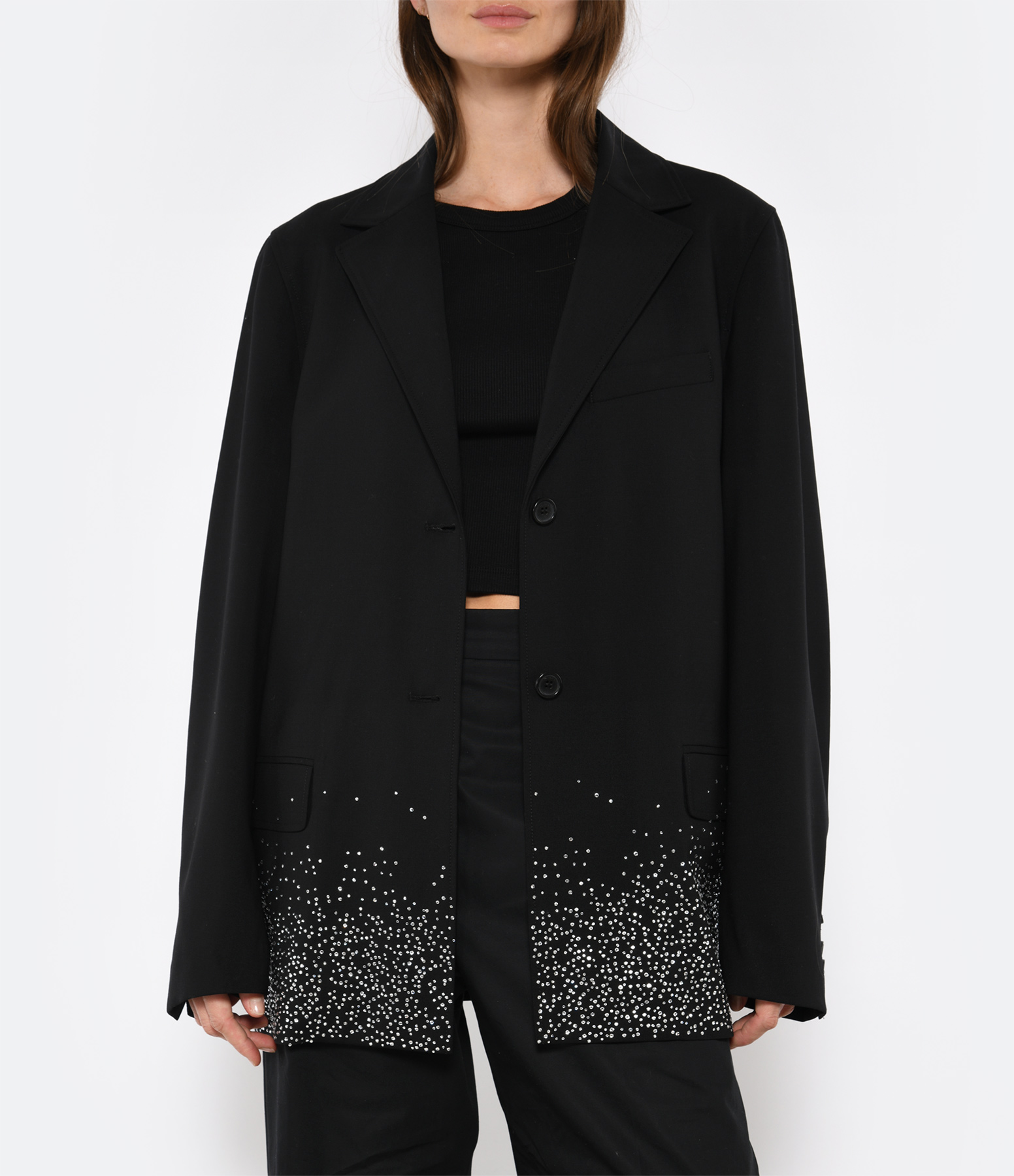 Crystal Hem Black Jacket