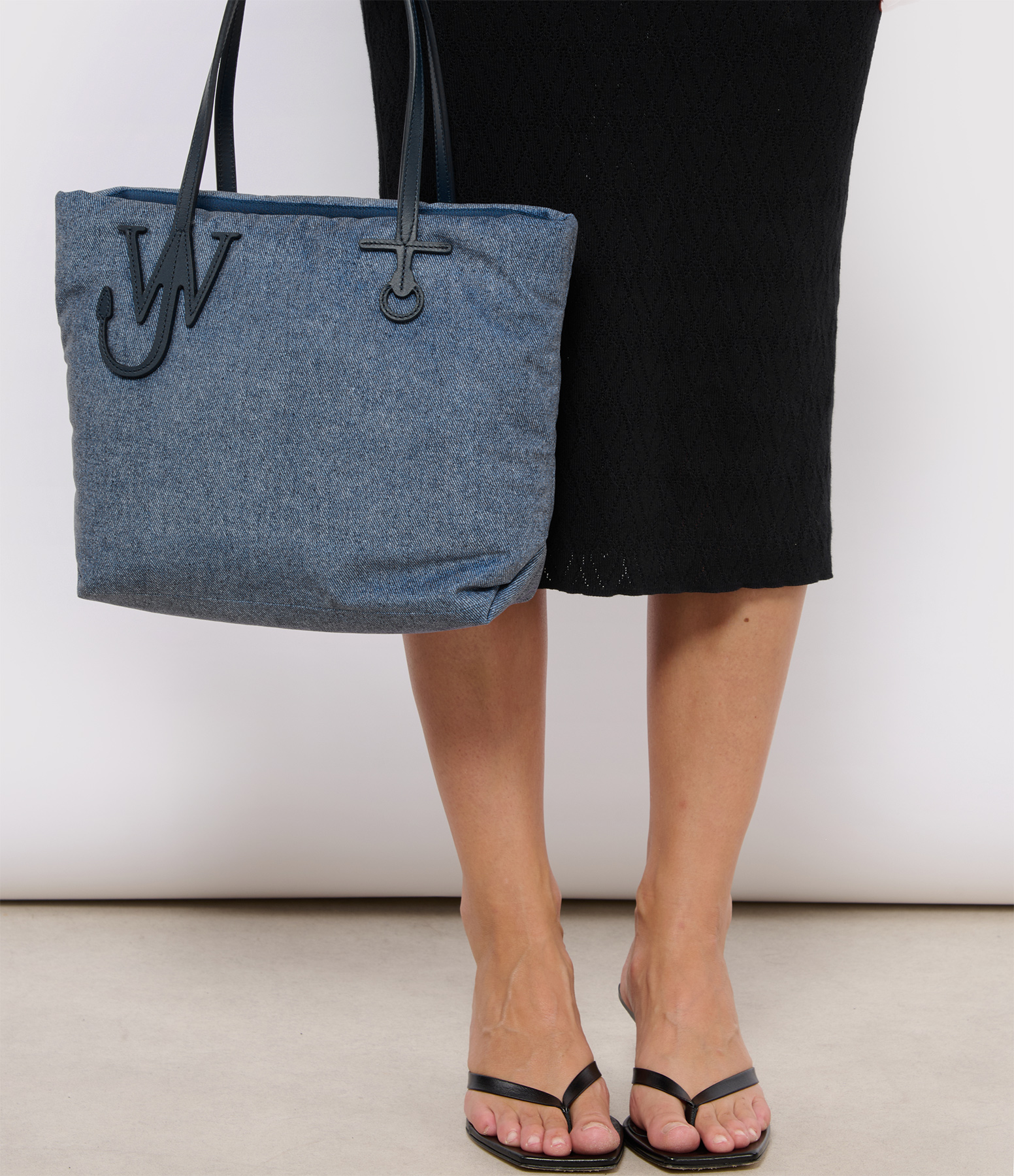 Small Puffy Anchor Blue Tote Bag