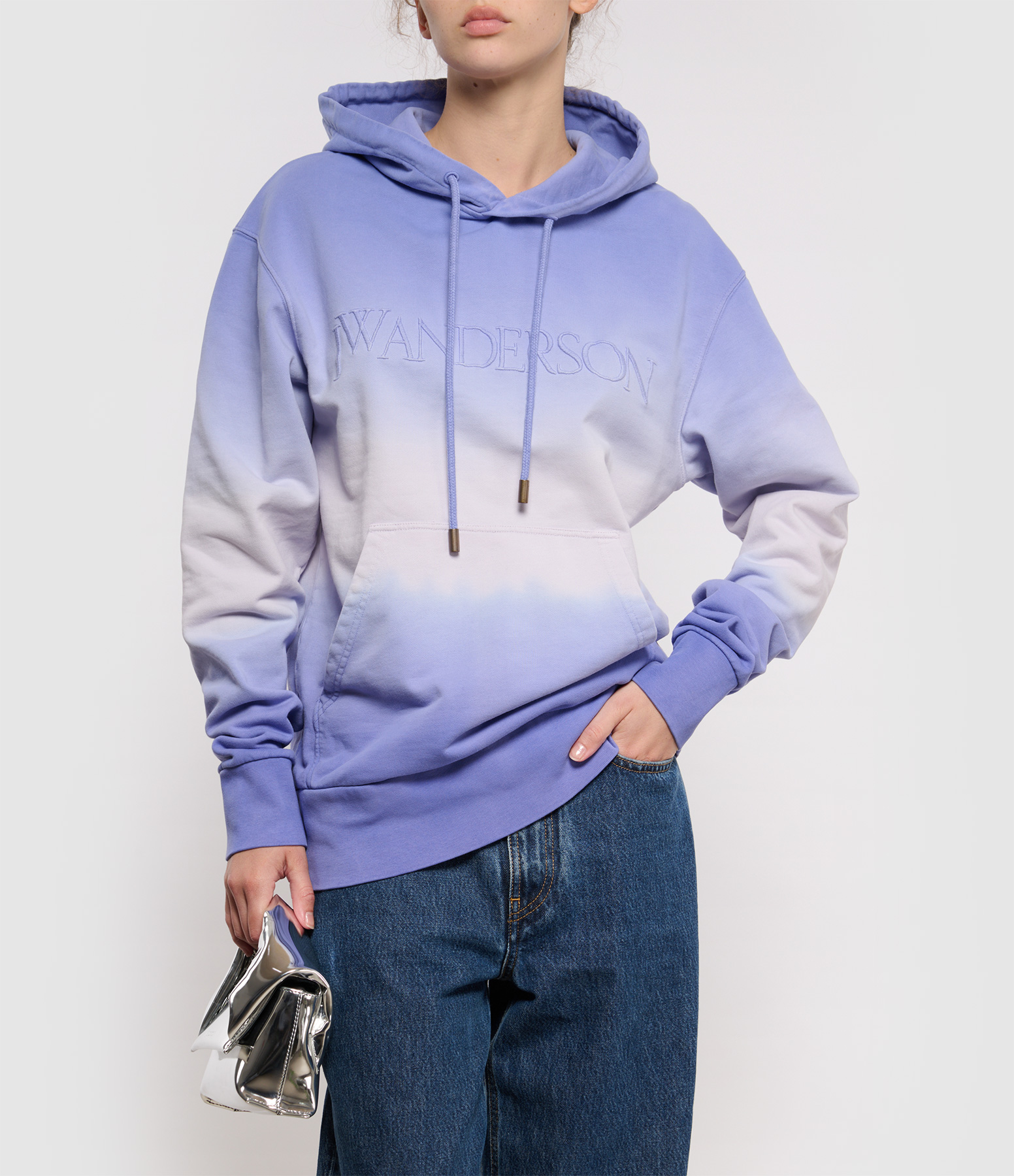 Lavender Gradient Embroidered Logo Hoodie