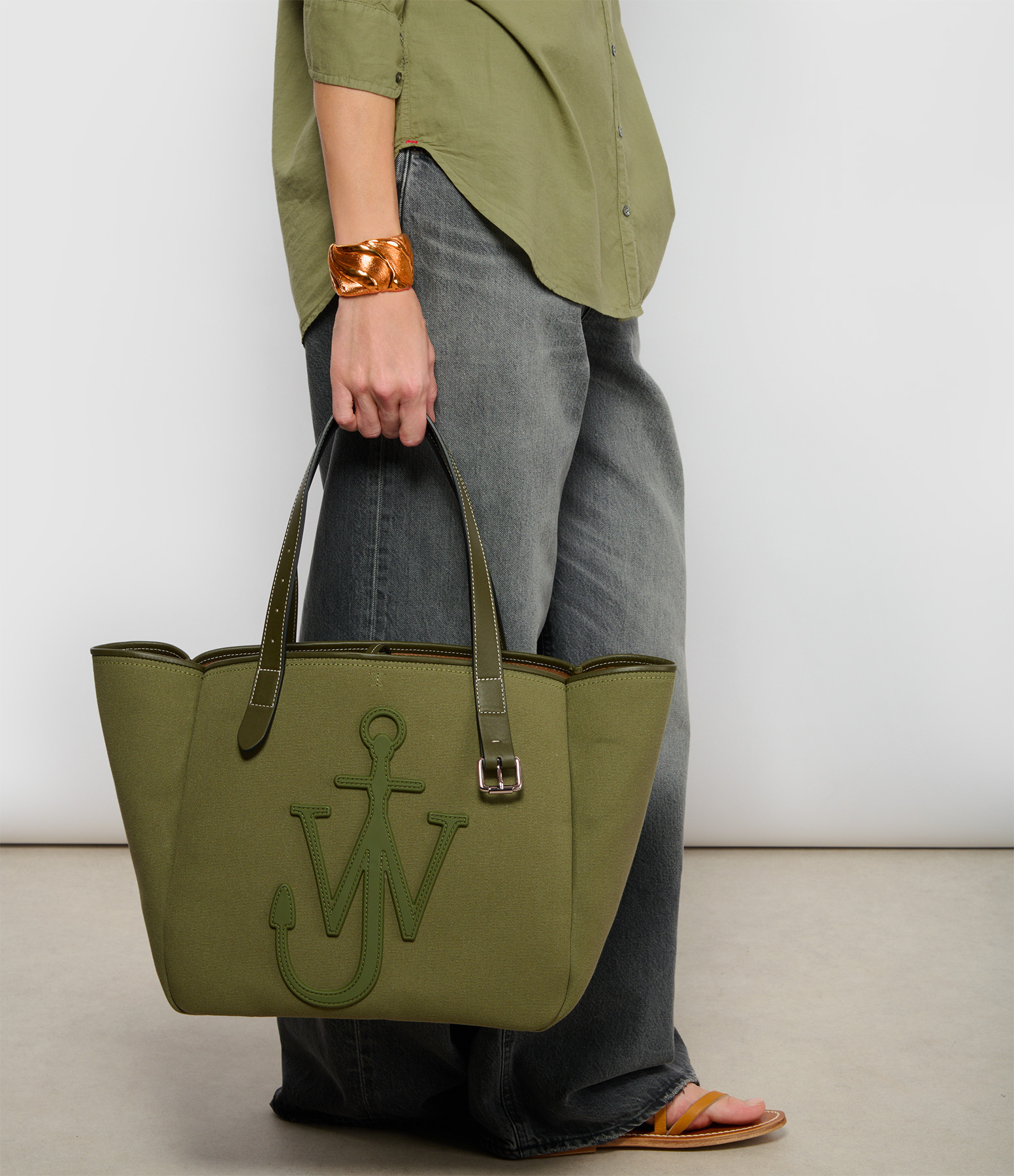 Khaki Belt Tote Bag