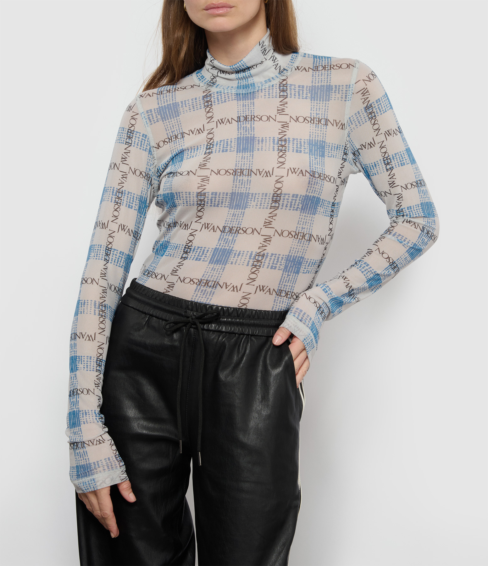 Blue Sheer Fishnet Top