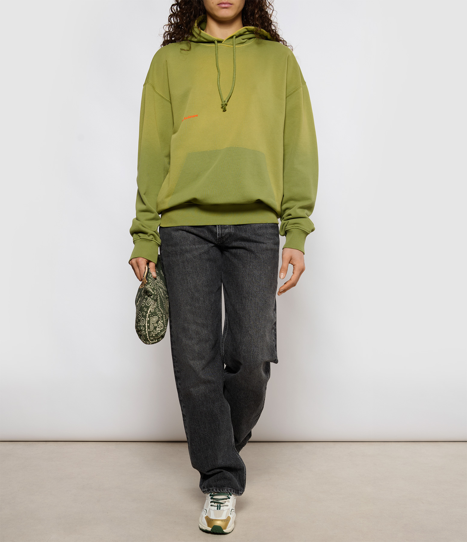 Olive Distressed Logo Hoodie, Capsule Collection