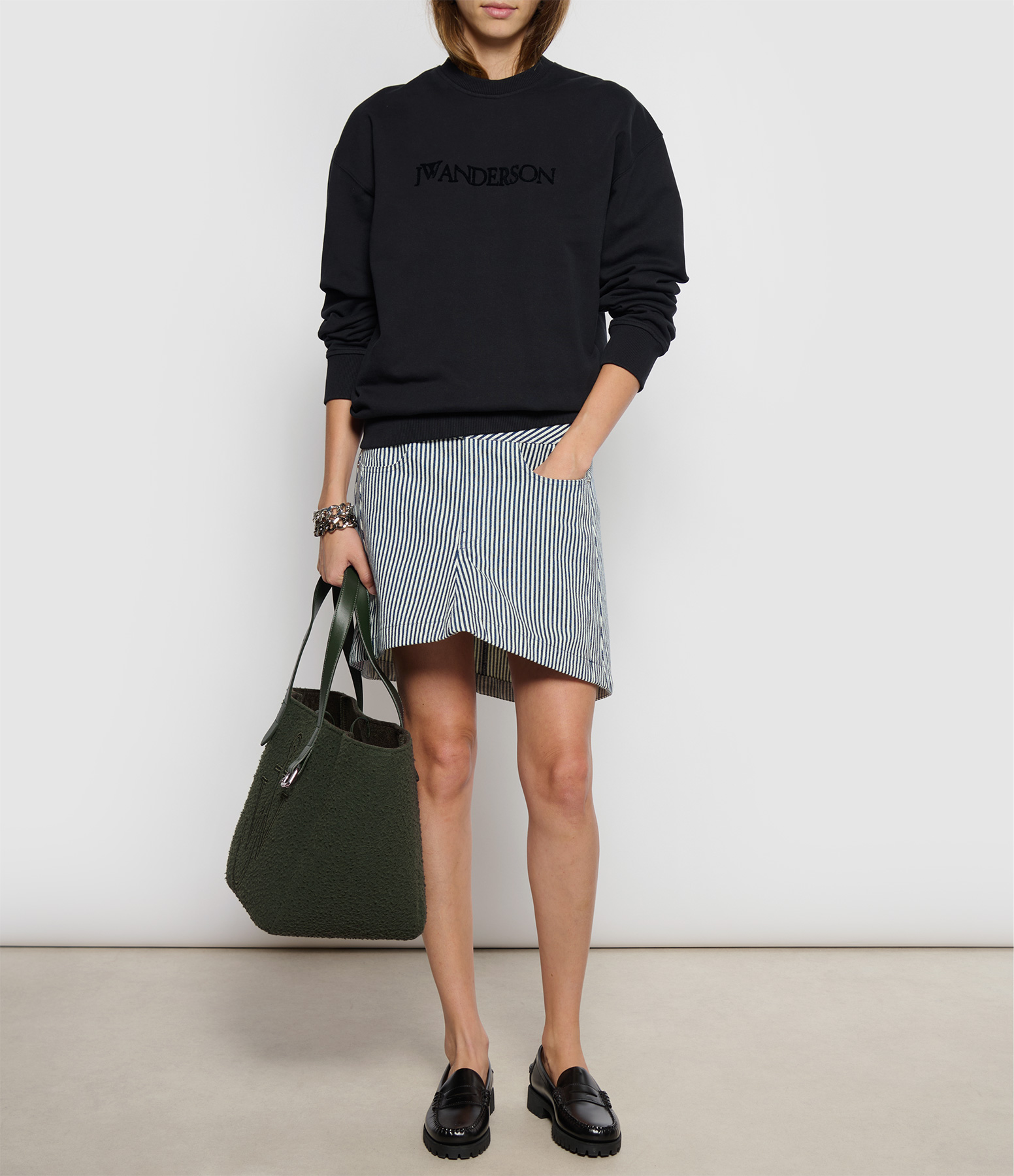 Black Sweatshirt with Embroidered Logo