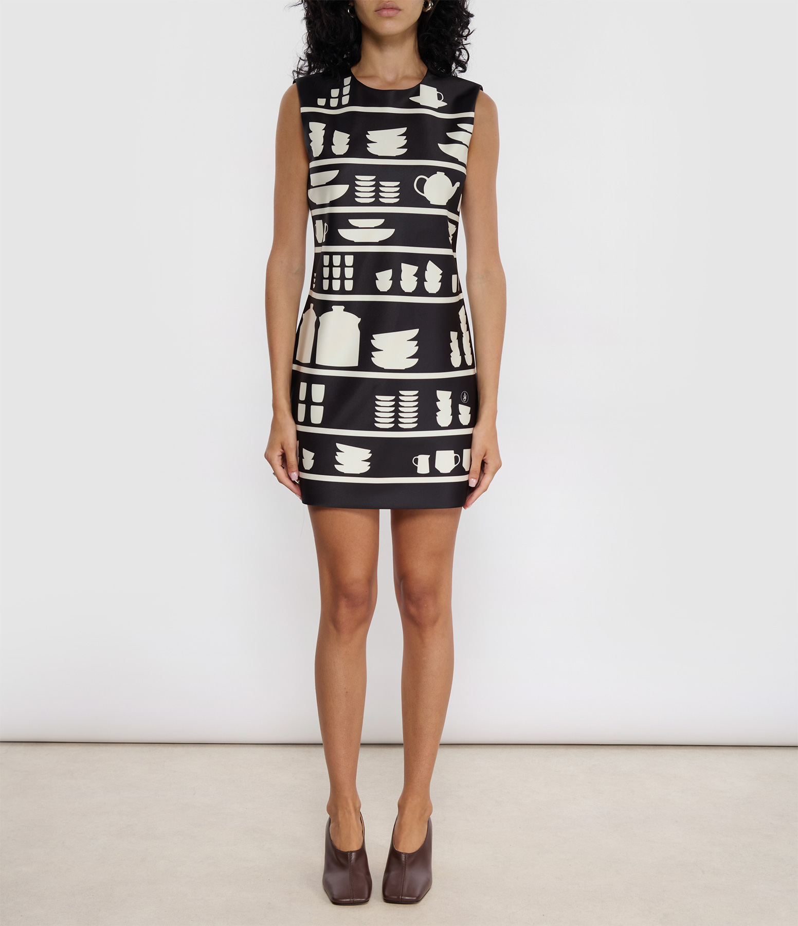 Black and White Printed Mini Dress