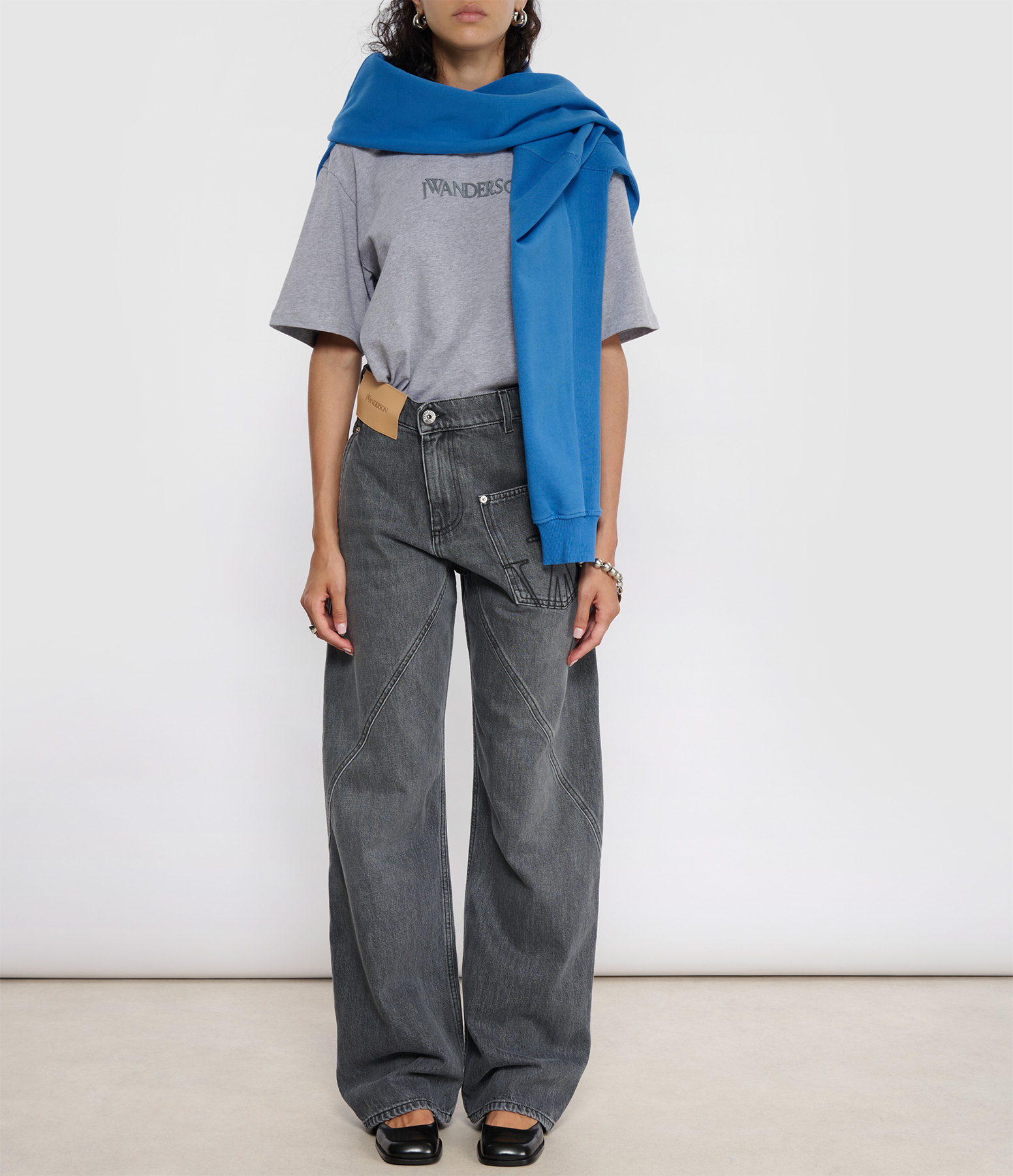 Grey Twisted Workwear Jeans