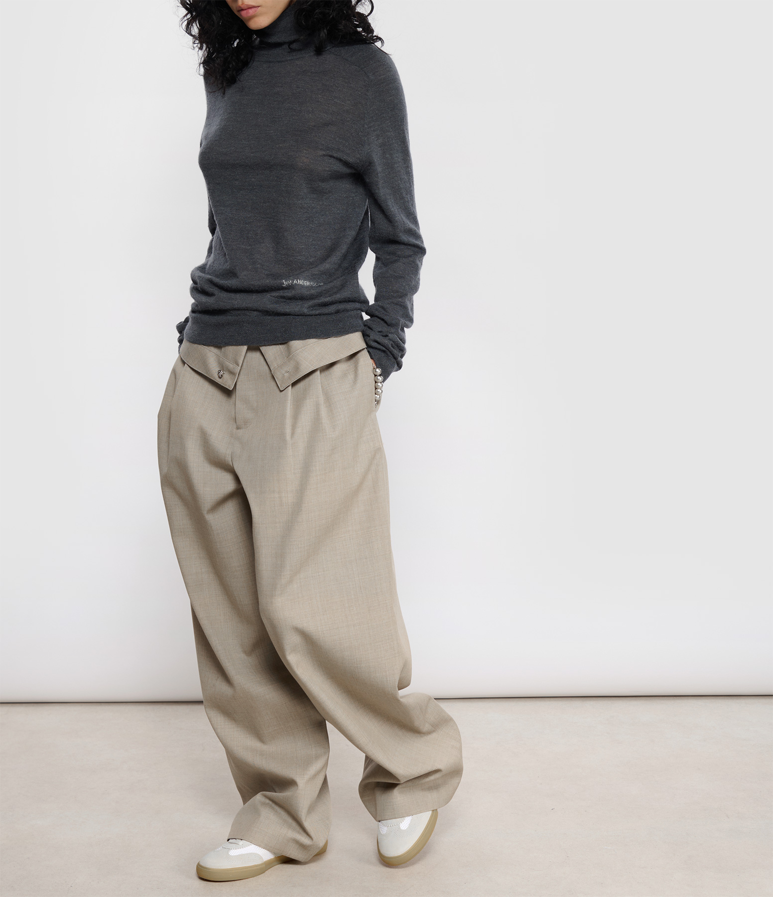 Charcoal Melange Turtleneck Jumper