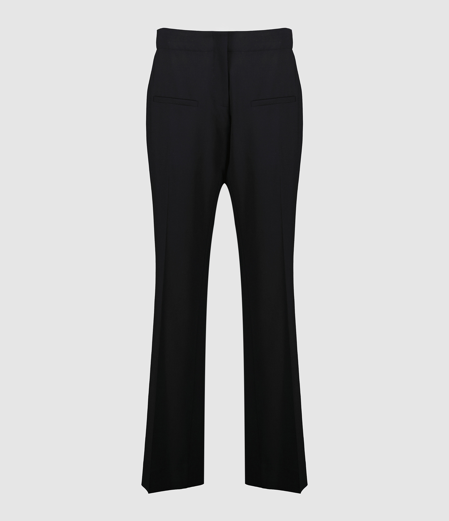 Black Straight-Leg Trousers with Front Pockets
