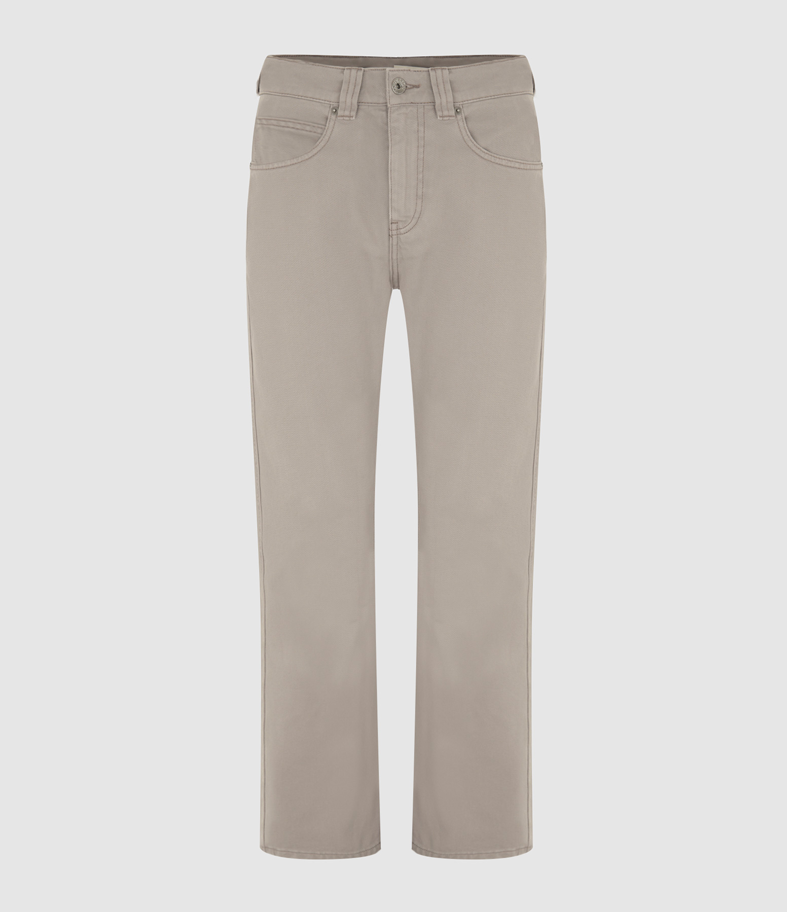 Beige Twisted Slim-Fit Jeans