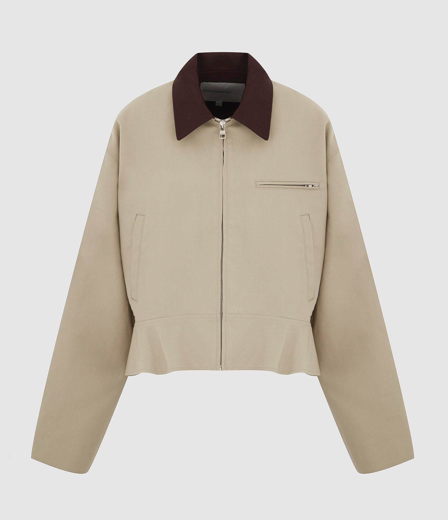 Curved Hem Workwear Jacket in Nougat Chocolate