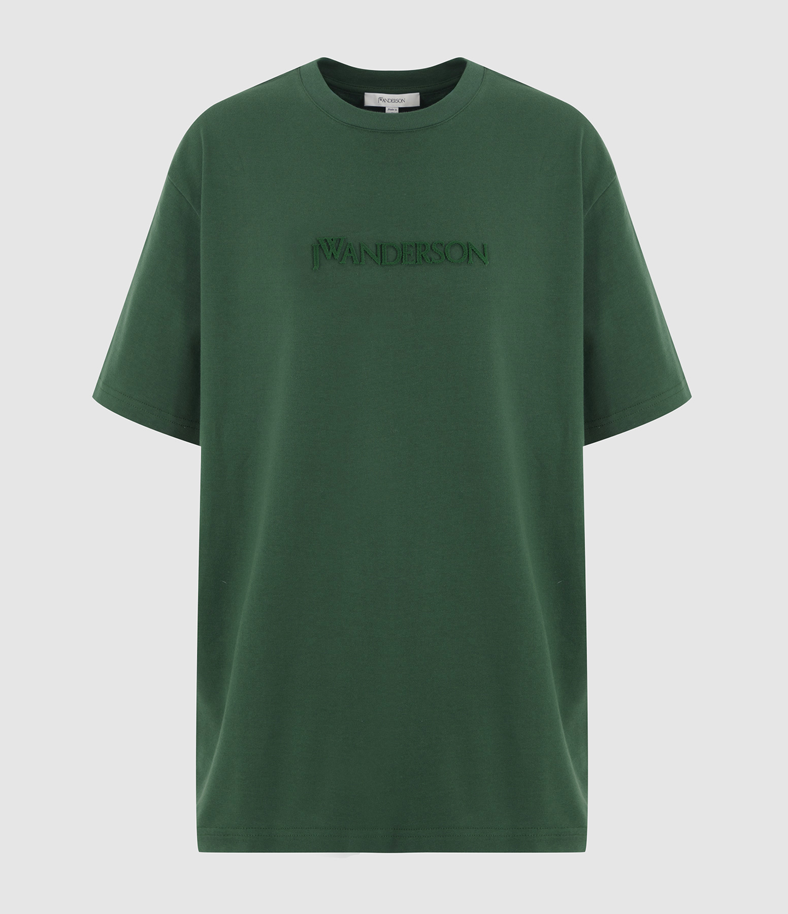Green T-shirt with 3D embroidered logo