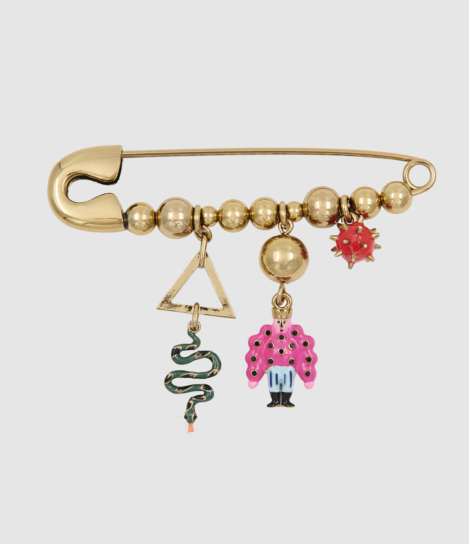 Kalaia Multicoloured Gold Brooch