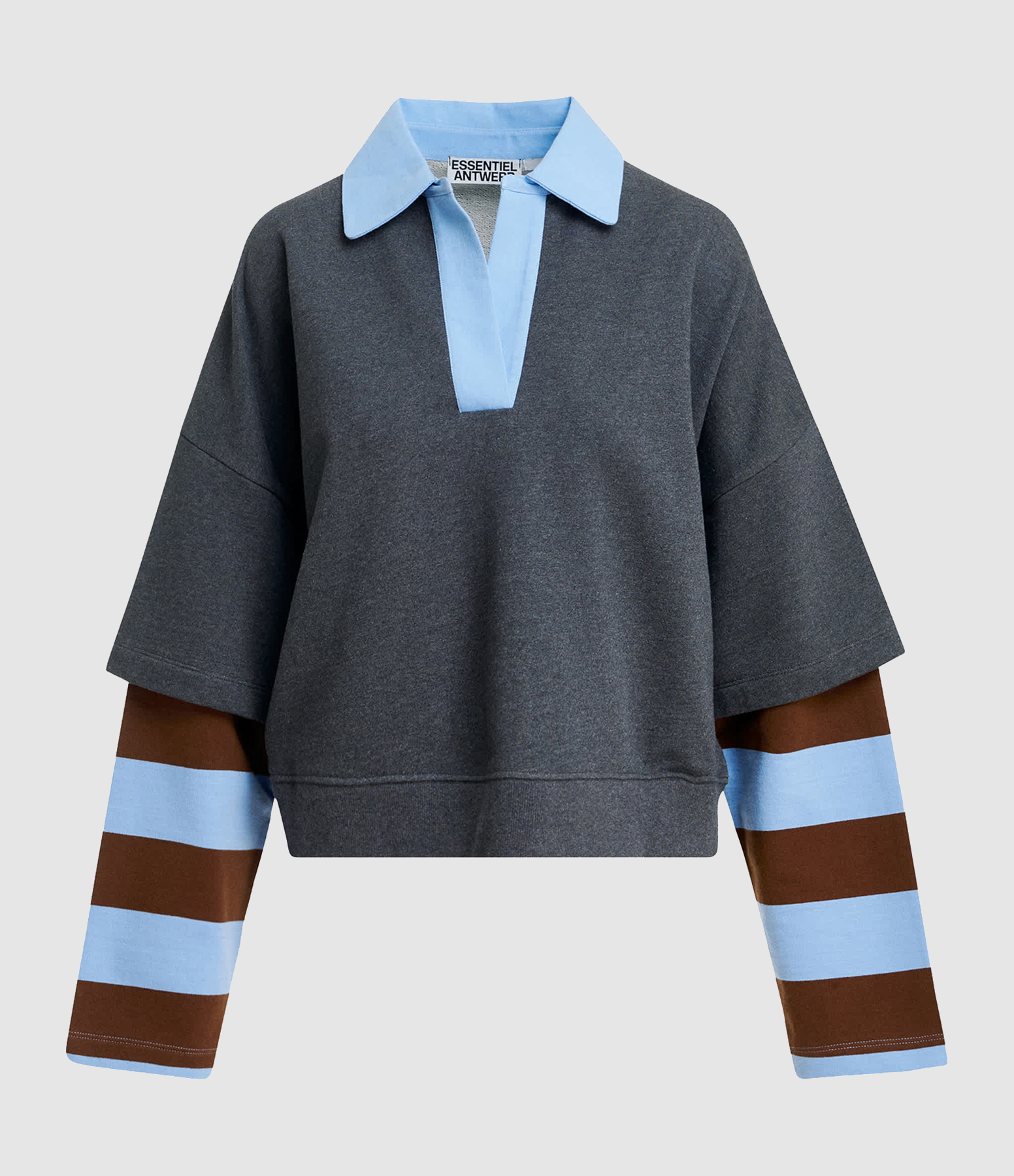 Kantelou Blue and Brown Sweatshirt