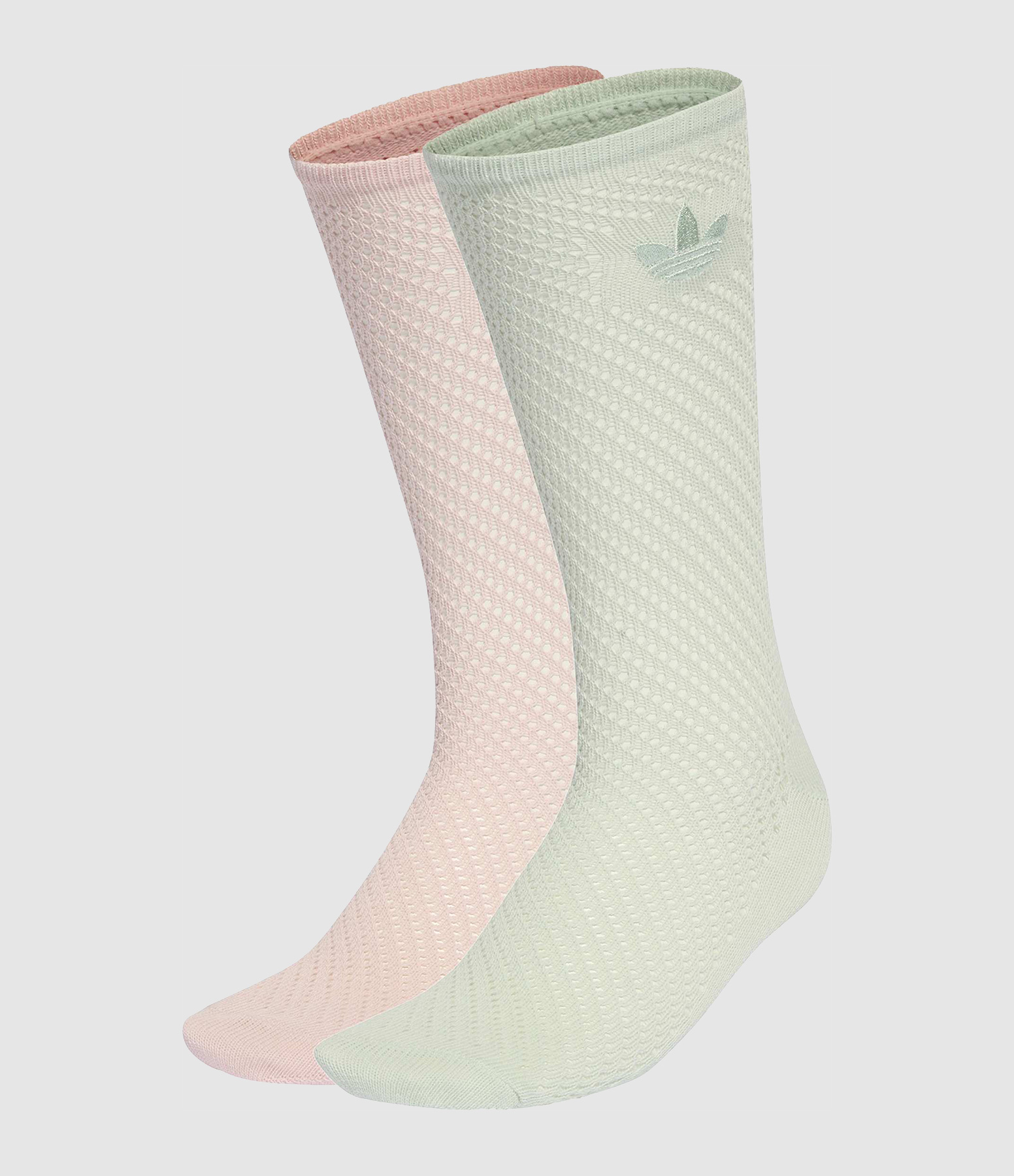 Crochet Socks, Size S, 2-pack, Sandy Pink/Linen Green